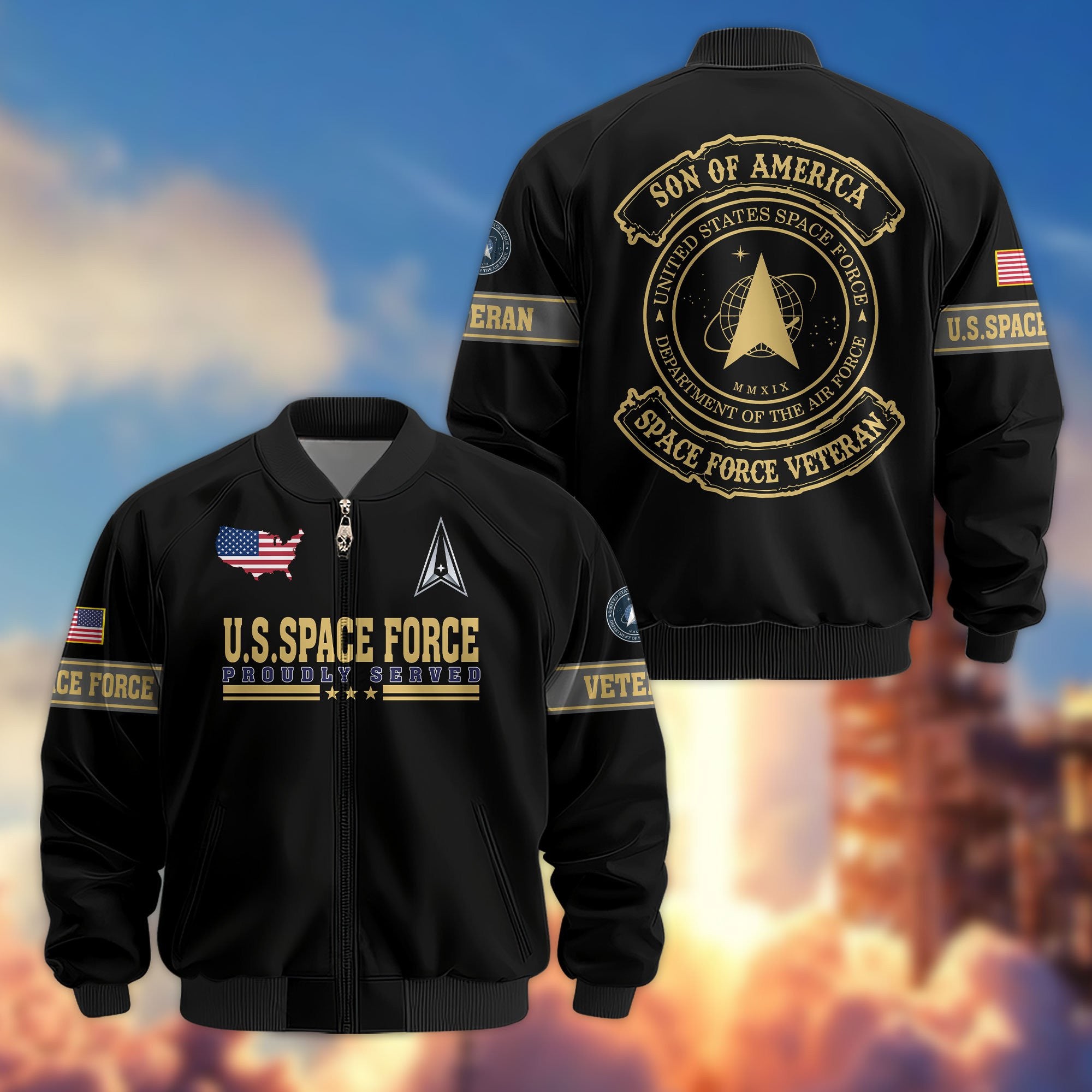 Premium Son Of America US Veterans Bomber Jacket, Gifts For US Veterans, Gifts For Veterans Day