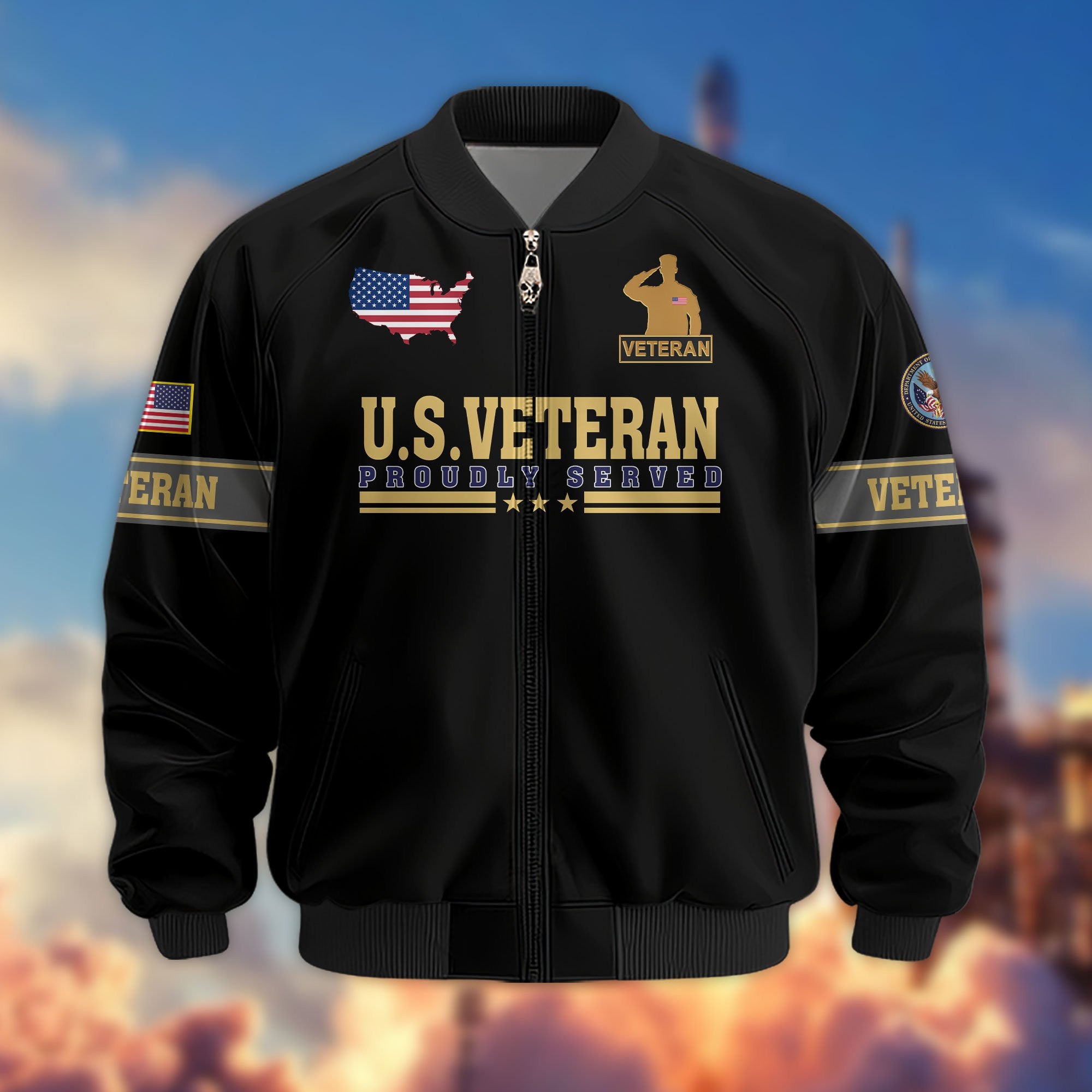 Premium Son Of America US Veterans Bomber Jacket, Gifts For US Veterans, Gifts For Veterans Day
