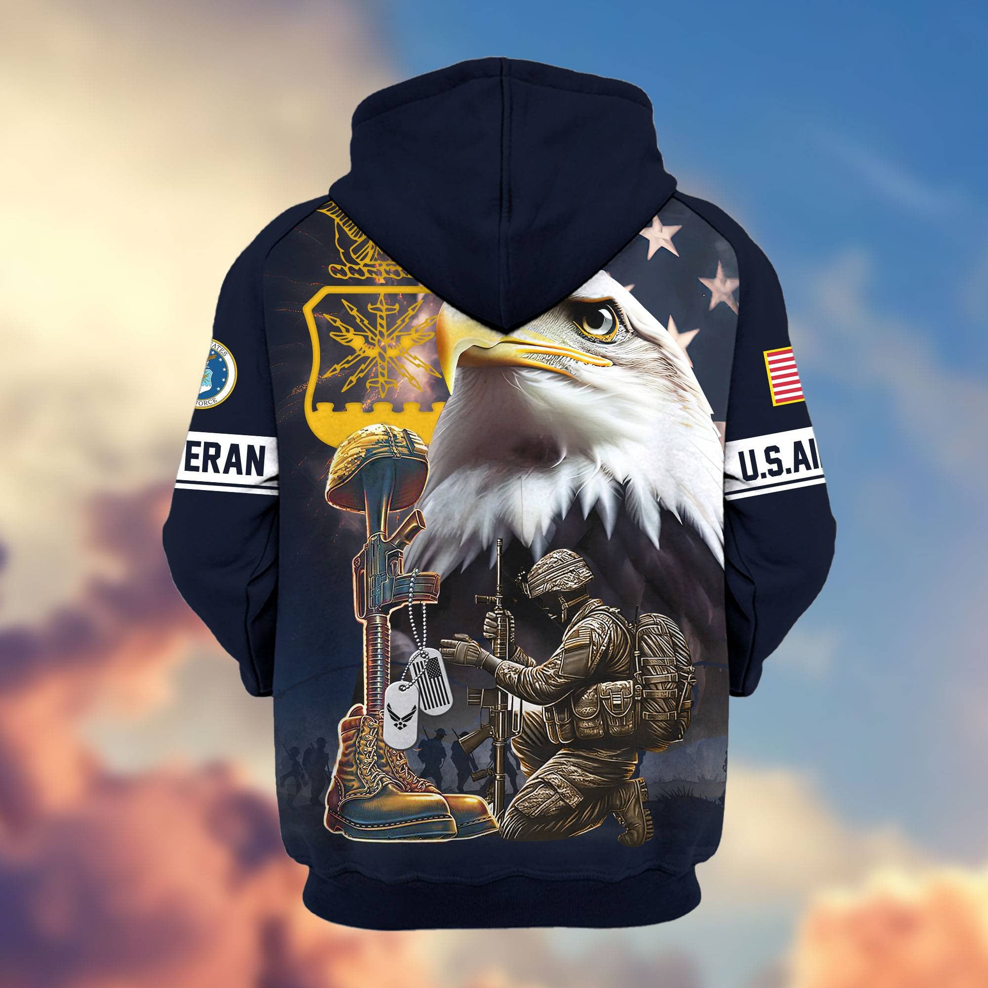 Premium Honoring All Who Served US Veterans Zip Hoodie, Gifts For US Veterans, Gifts For Veterans Day