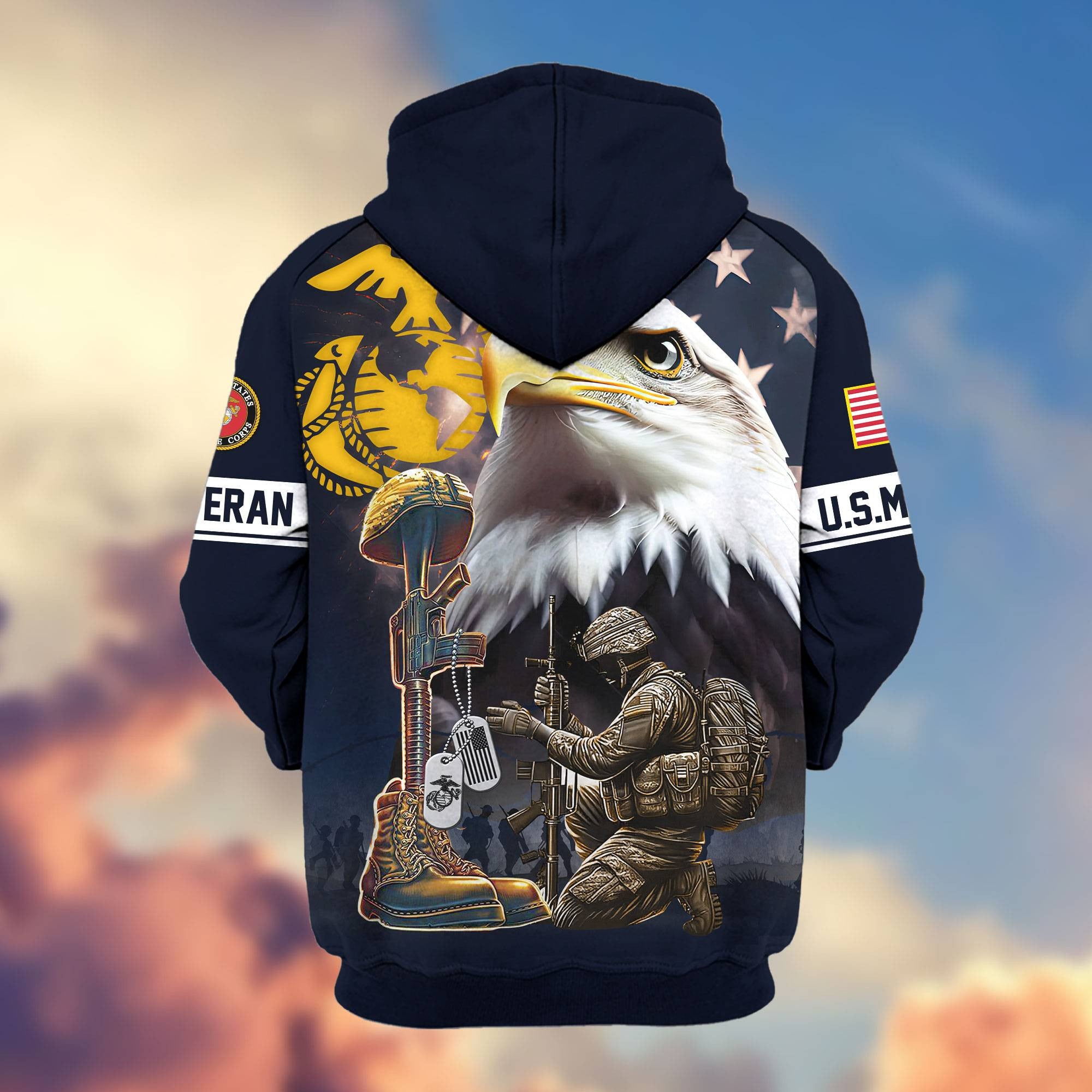 Premium Honoring All Who Served US Veterans Zip Hoodie, Gifts For US Veterans, Gifts For Veterans Day