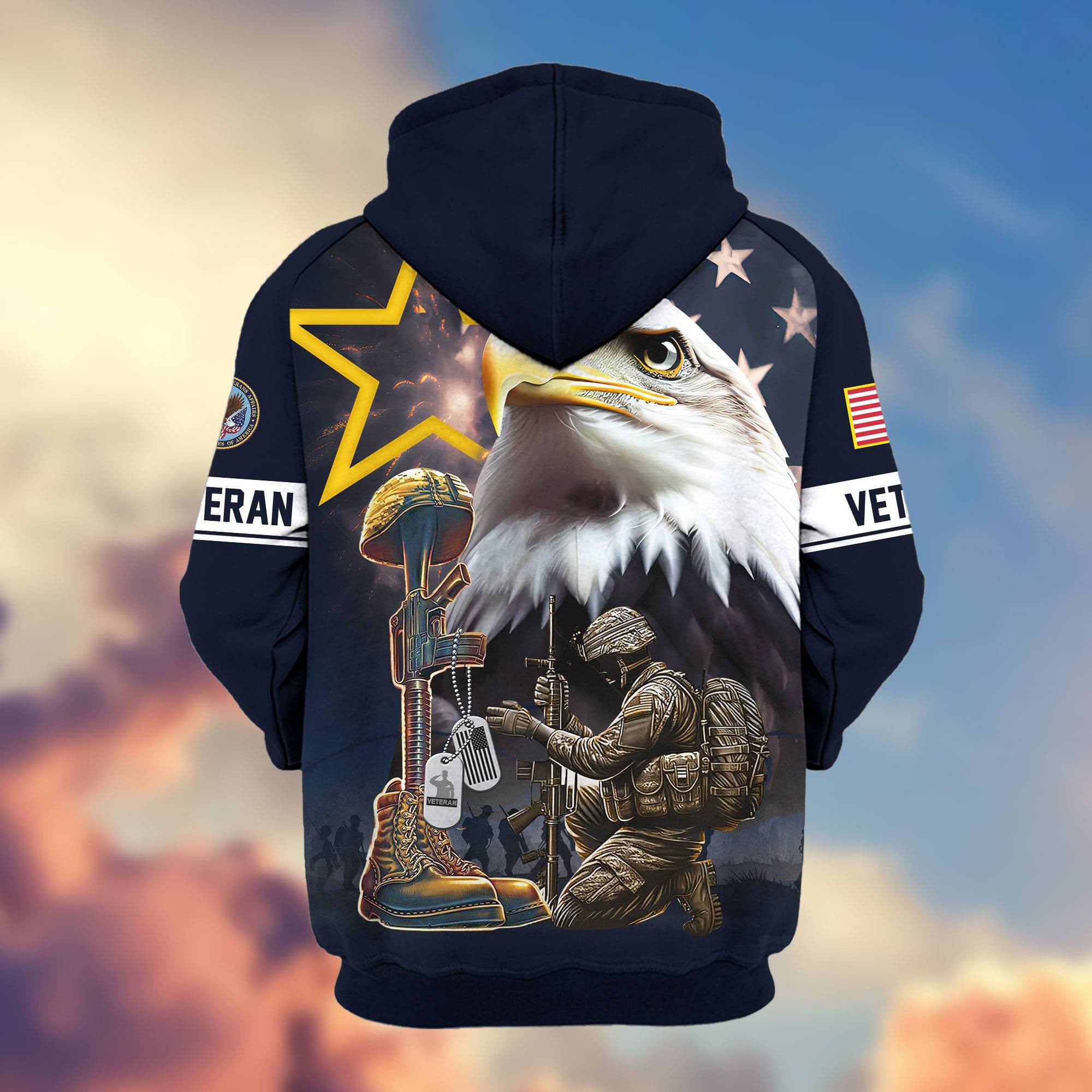 Premium Honoring All Who Served US Veterans Zip Hoodie, Gifts For US Veterans, Gifts For Veterans Day