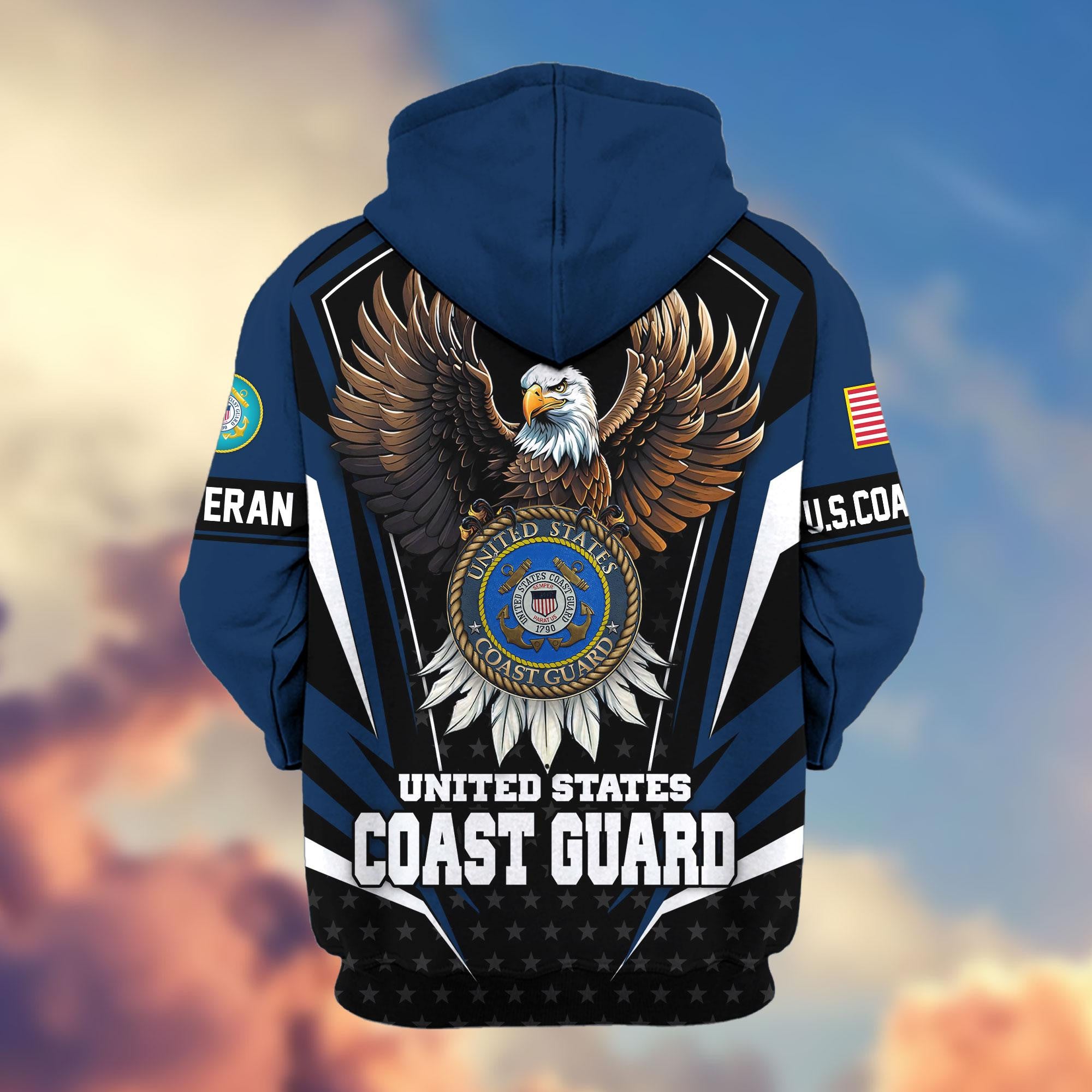 Premium US Veterans Zip Hoodie, Gifts For US Veterans, Gifts For Veterans Day