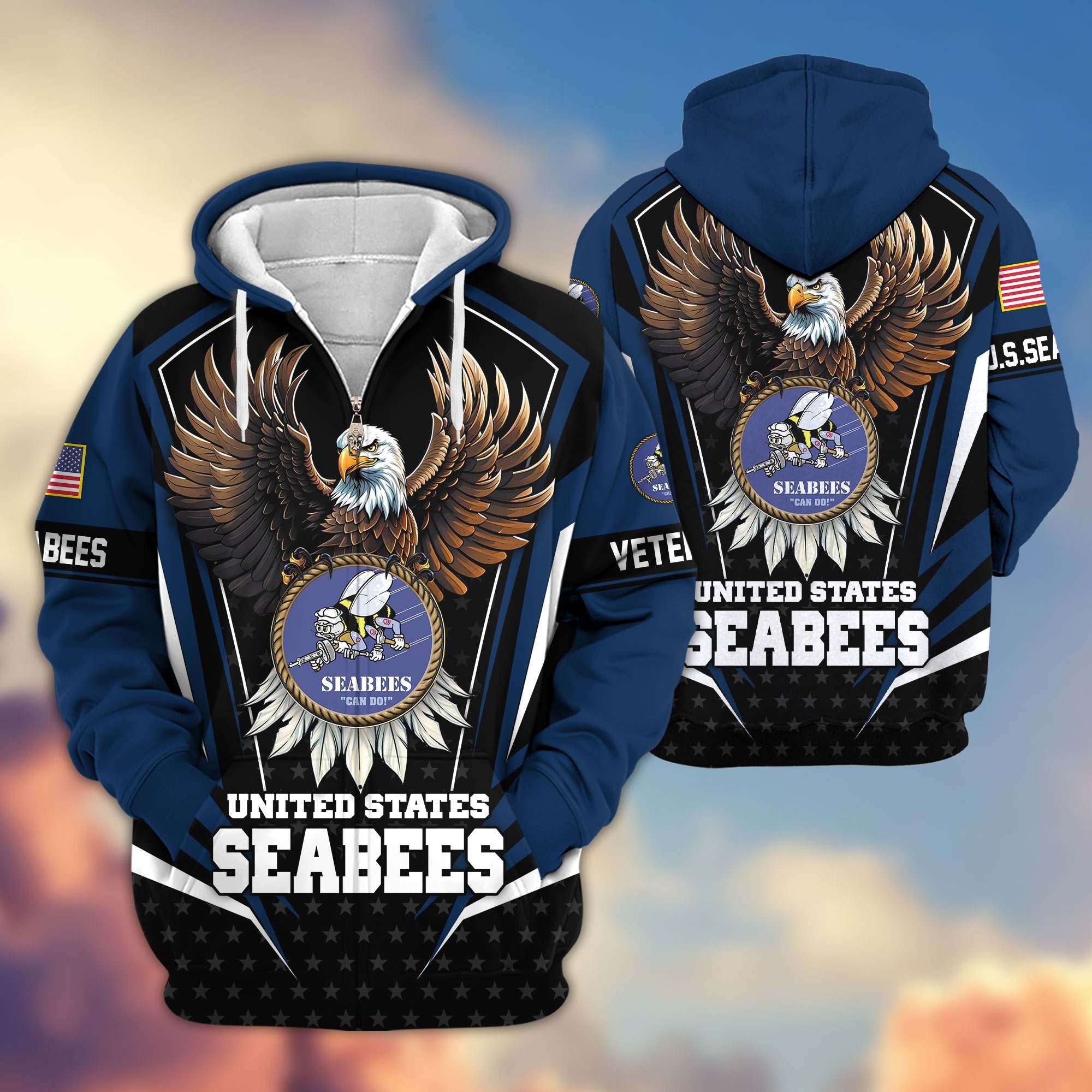 Premium US Veterans Zip Hoodie, Gifts For US Veterans, Gifts For Veterans Day