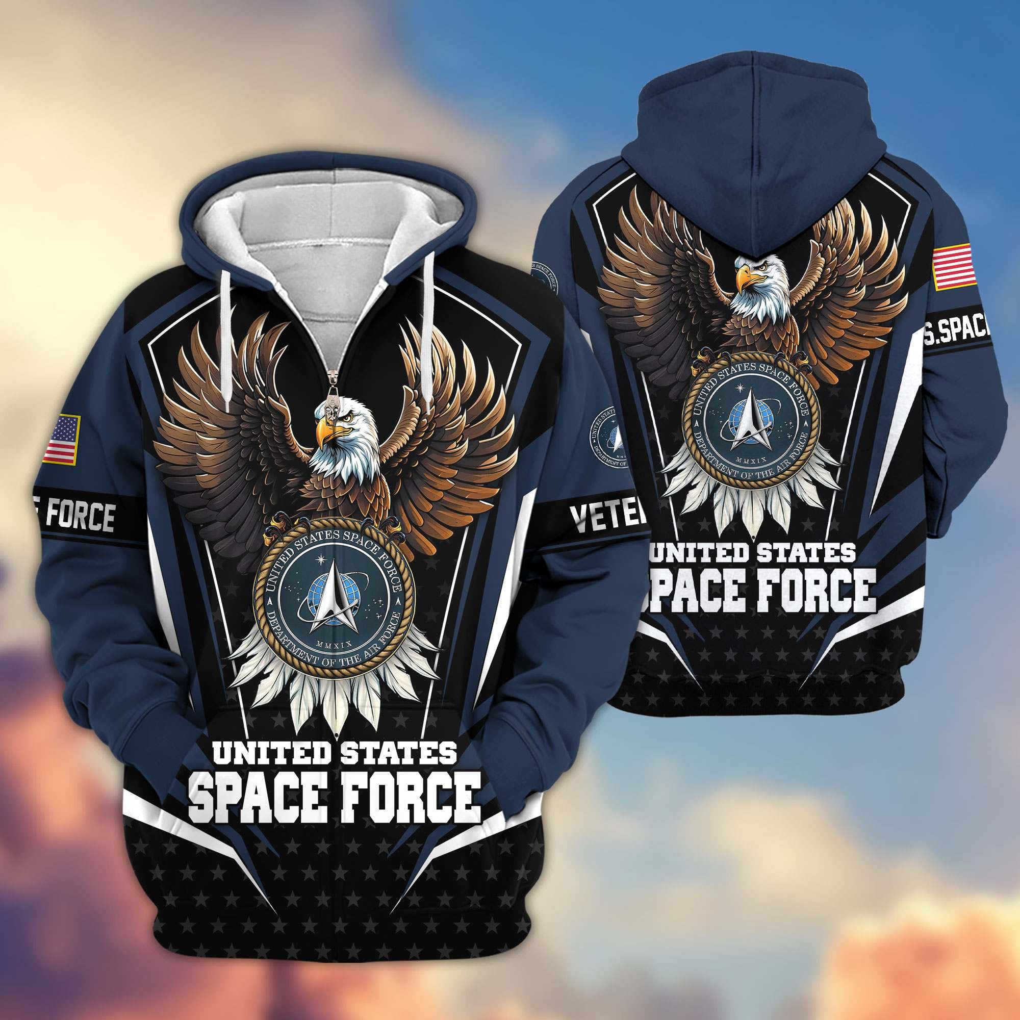Premium US Veterans Zip Hoodie, Gifts For US Veterans, Gifts For Veterans Day