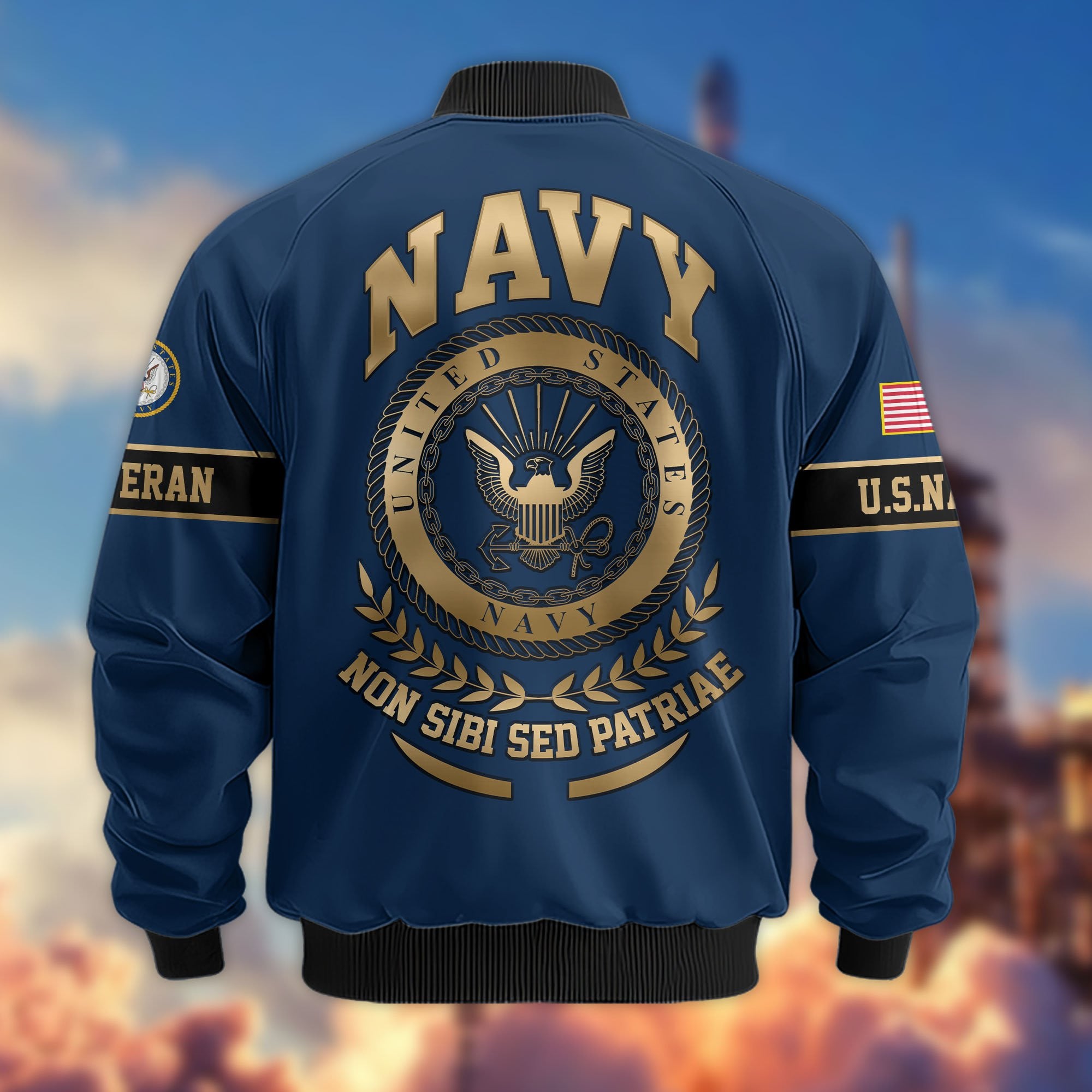Premium Proudly Served US Veterans Bomber Jacket, Gifts For US Veterans, Gifts For Veterans Day