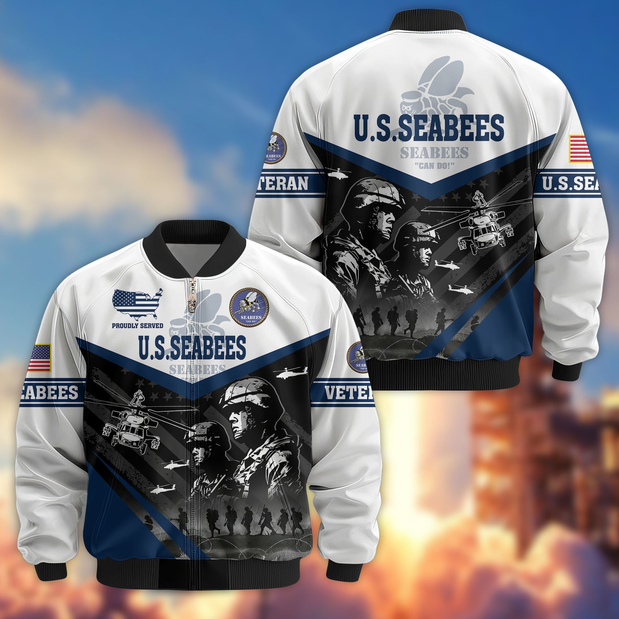 Premium US Veterans Bomber Jacket, Gifts For US Veterans, Gifts For Veterans Day