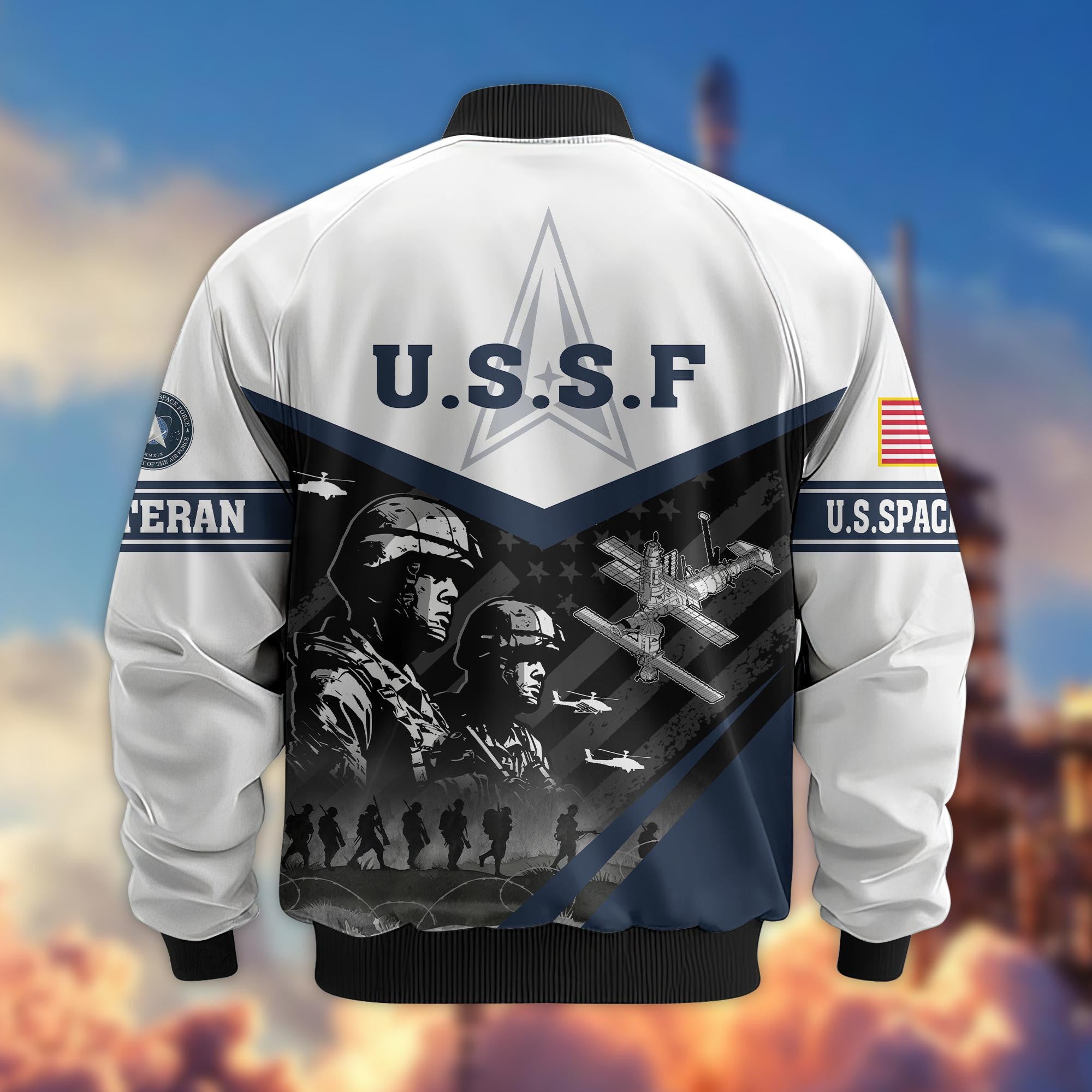 Premium US Veterans Bomber Jacket, Gifts For US Veterans, Gifts For Veterans Day