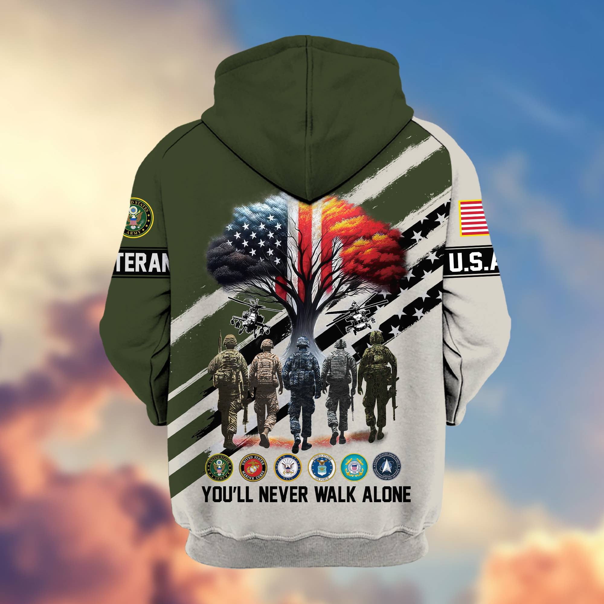 Premium All Gave Some Some Gave All US Veterans Zip Hoodie, Gifts For US Veterans, Gifts For Veterans Day