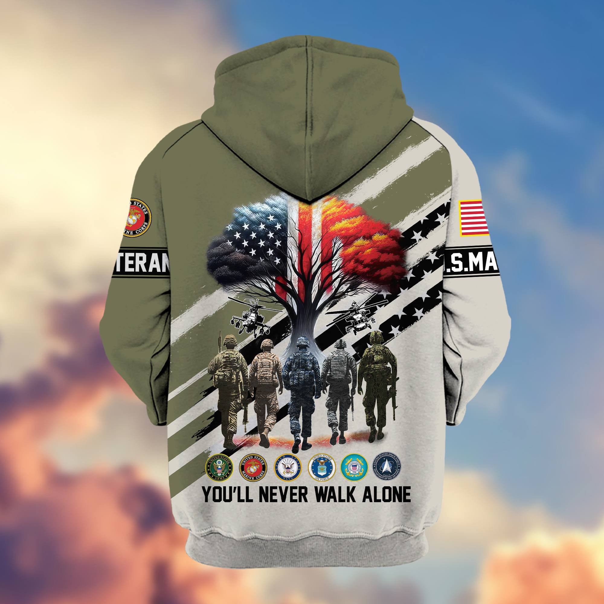 Premium All Gave Some Some Gave All US Veterans Zip Hoodie, Gifts For US Veterans, Gifts For Veterans Day