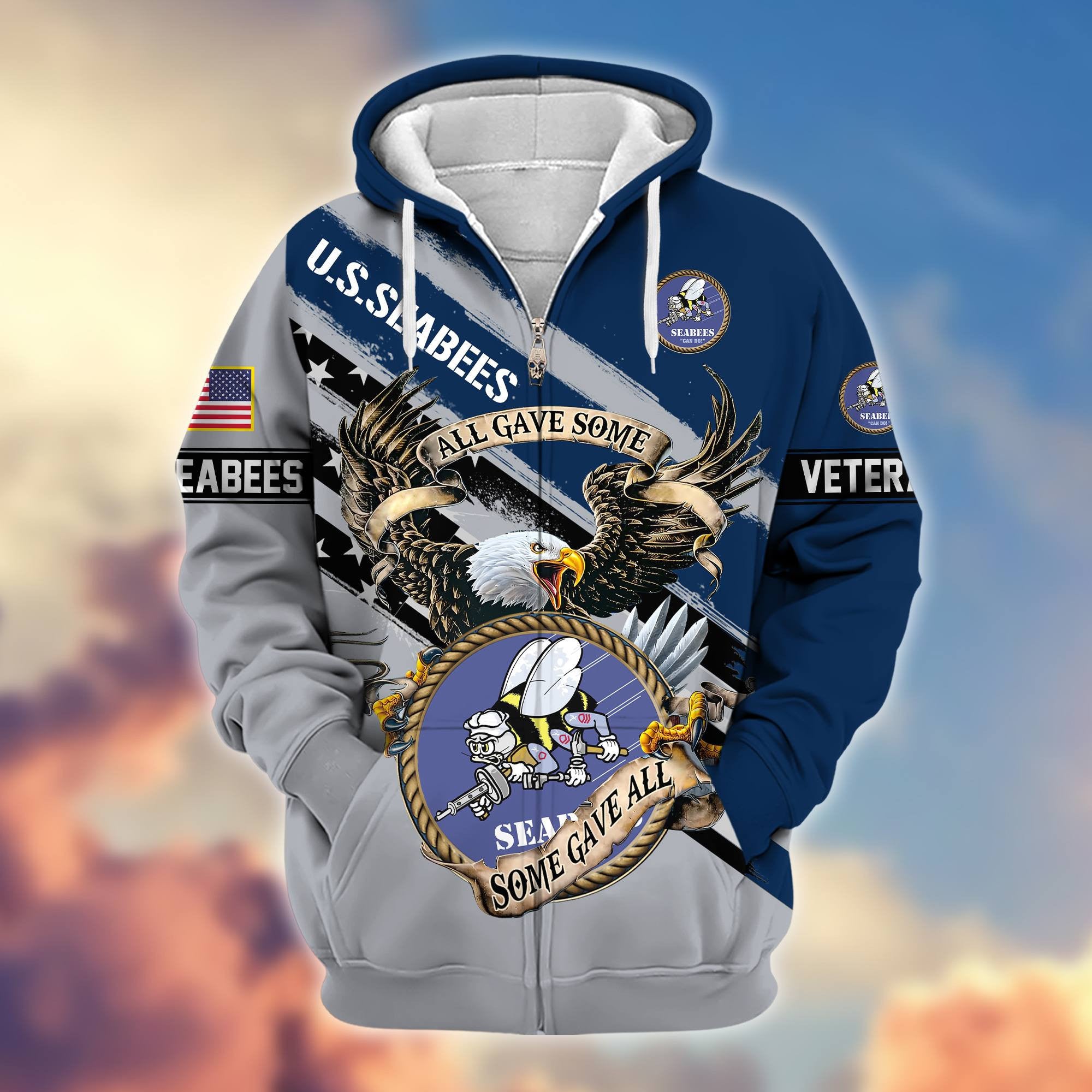 Premium All Gave Some Some Gave All US Veterans Zip Hoodie, Gifts For US Veterans, Gifts For Veterans Day