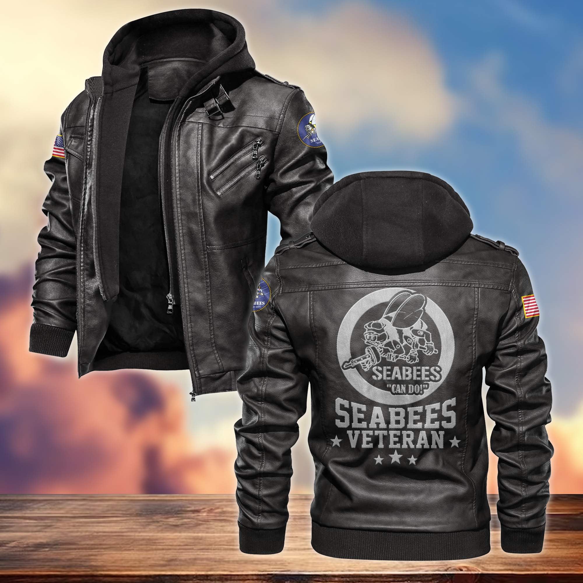 Premium US Veterans Leather Jacket, Gifts For US Veterans