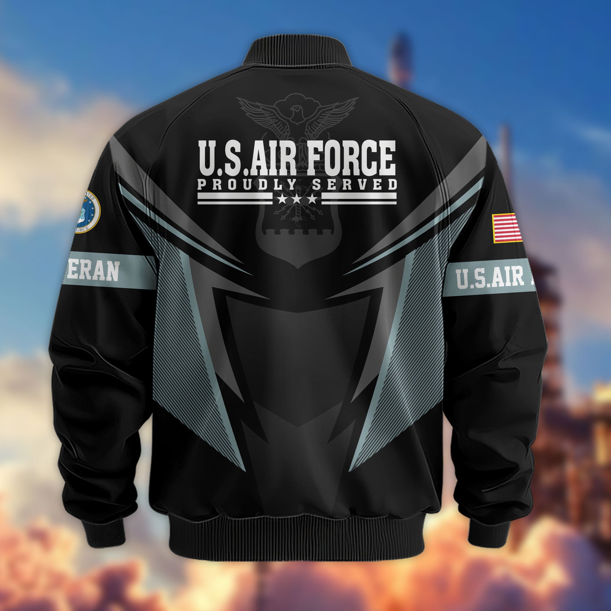 Premium US Veterans Bomber Jacket, Gifts For US Veterans, Gifts For Veterans Day