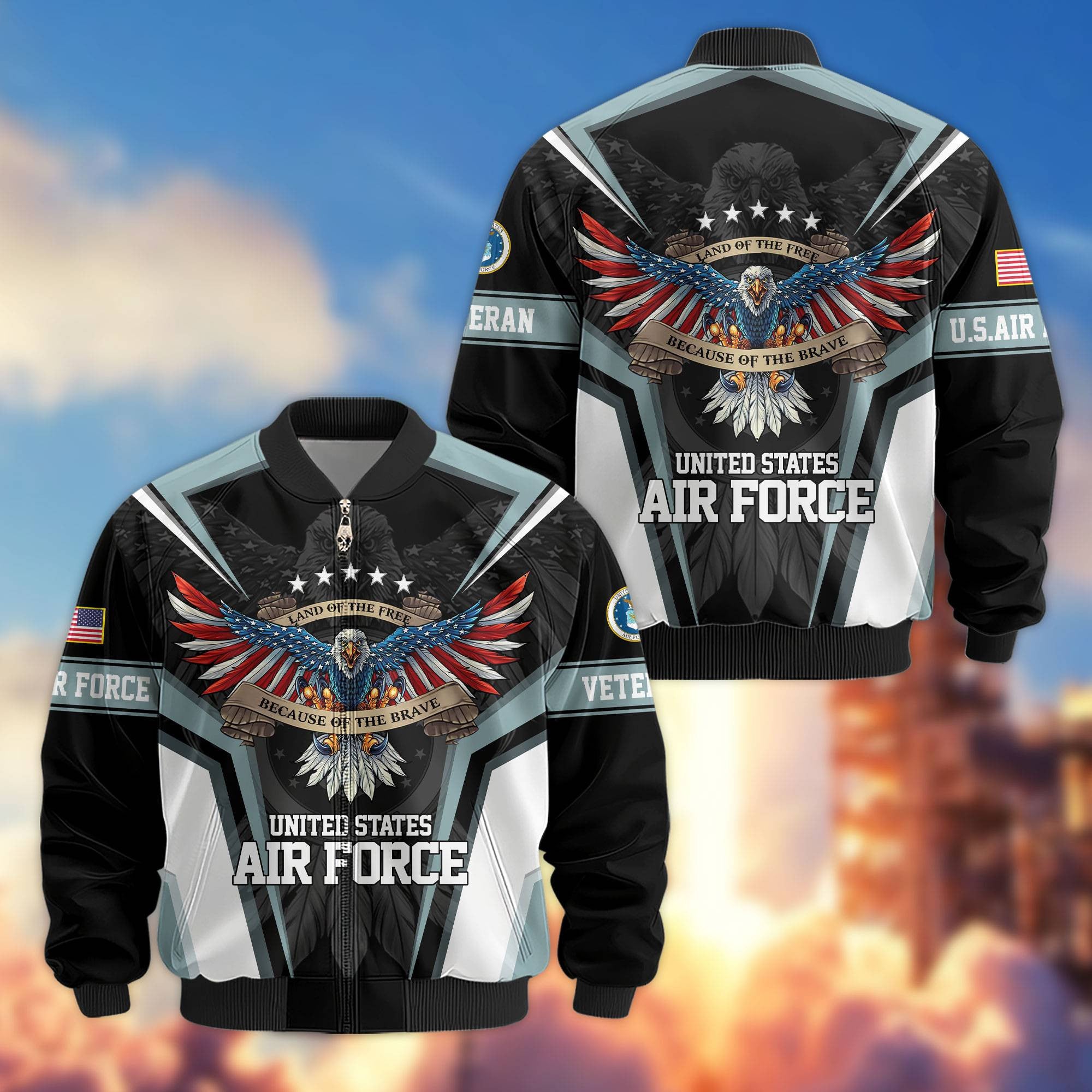 Premium US Veterans Bomber Jacket, Gifts For US Veterans, Gifts For Veterans Day