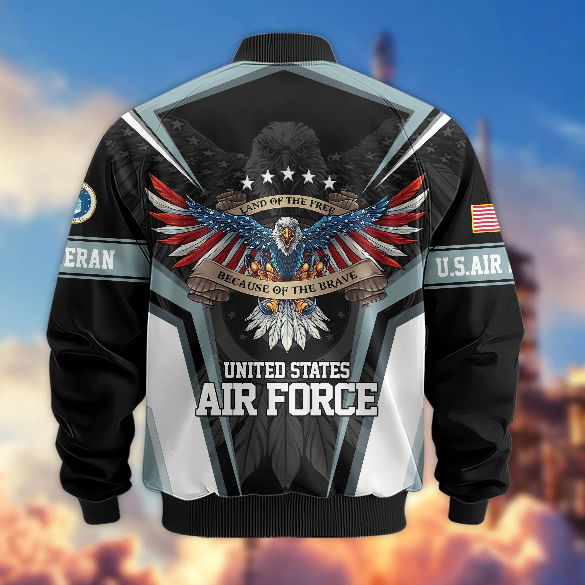 Premium US Veterans Bomber Jacket, Gifts For US Veterans, Gifts For Veterans Day