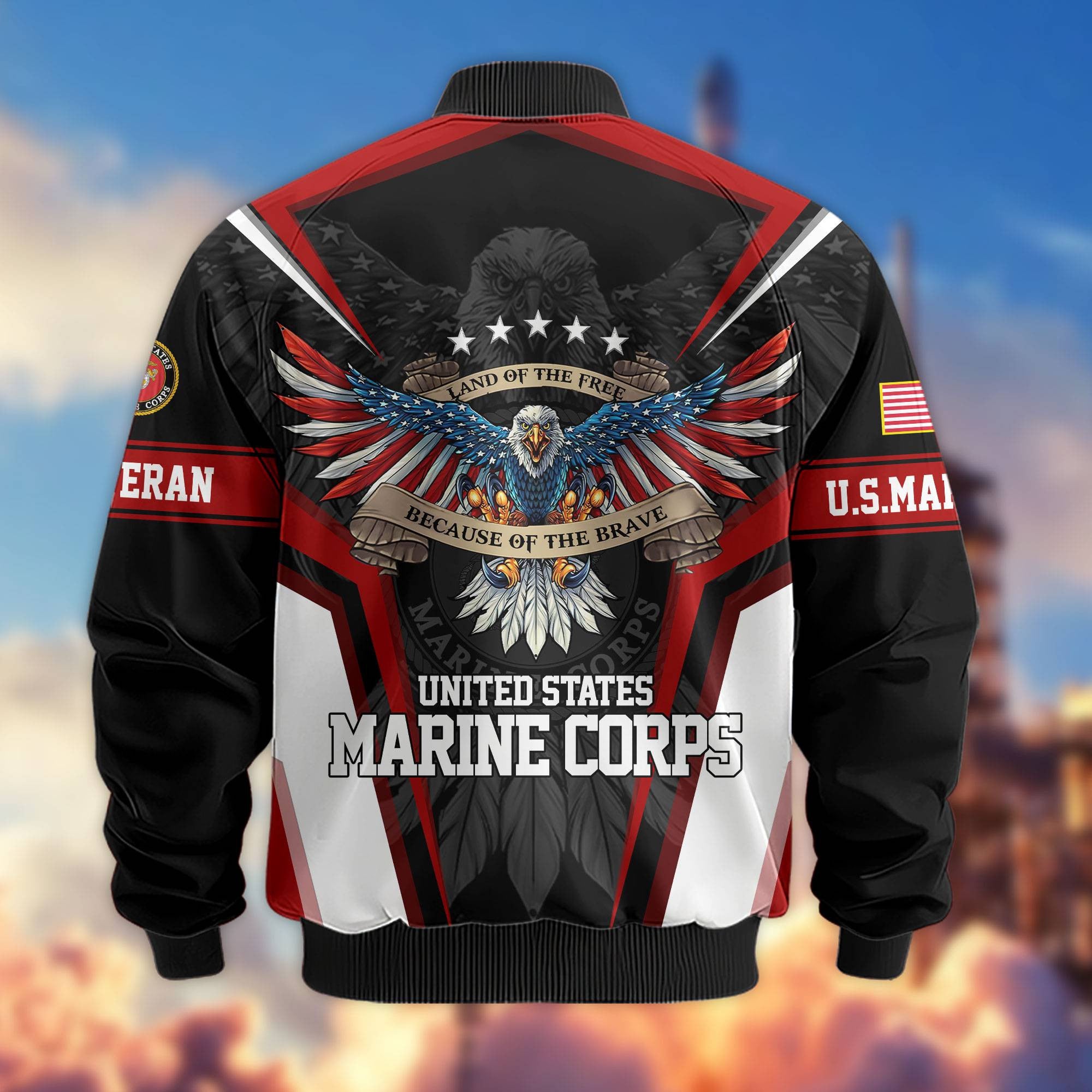 Premium US Veterans Bomber Jacket, Gifts For US Veterans, Gifts For Veterans Day