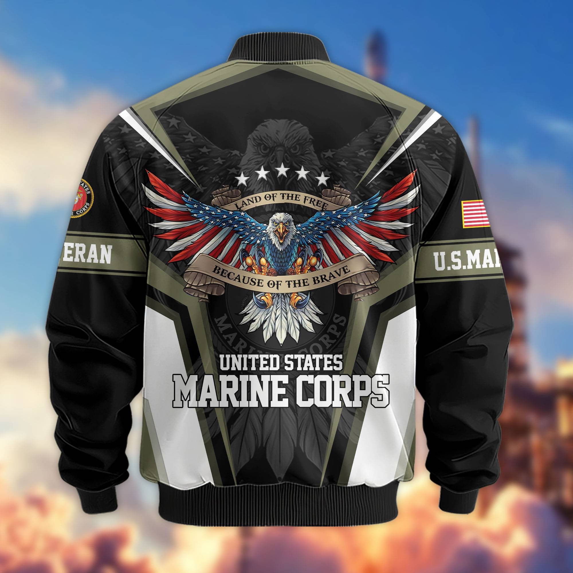 Premium US Veterans Bomber Jacket, Gifts For US Veterans, Gifts For Veterans Day