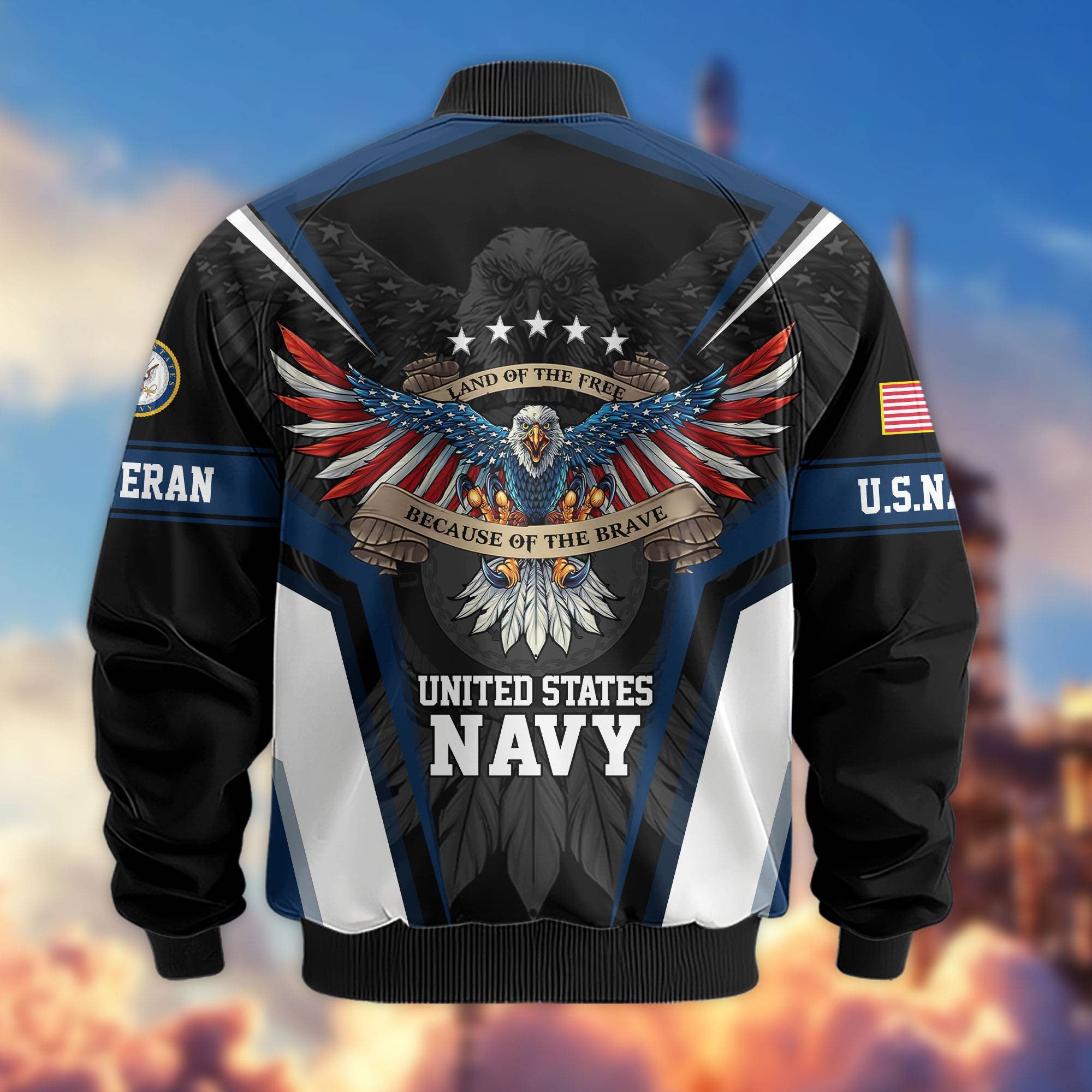 Premium US Veterans Bomber Jacket, Gifts For US Veterans, Gifts For Veterans Day