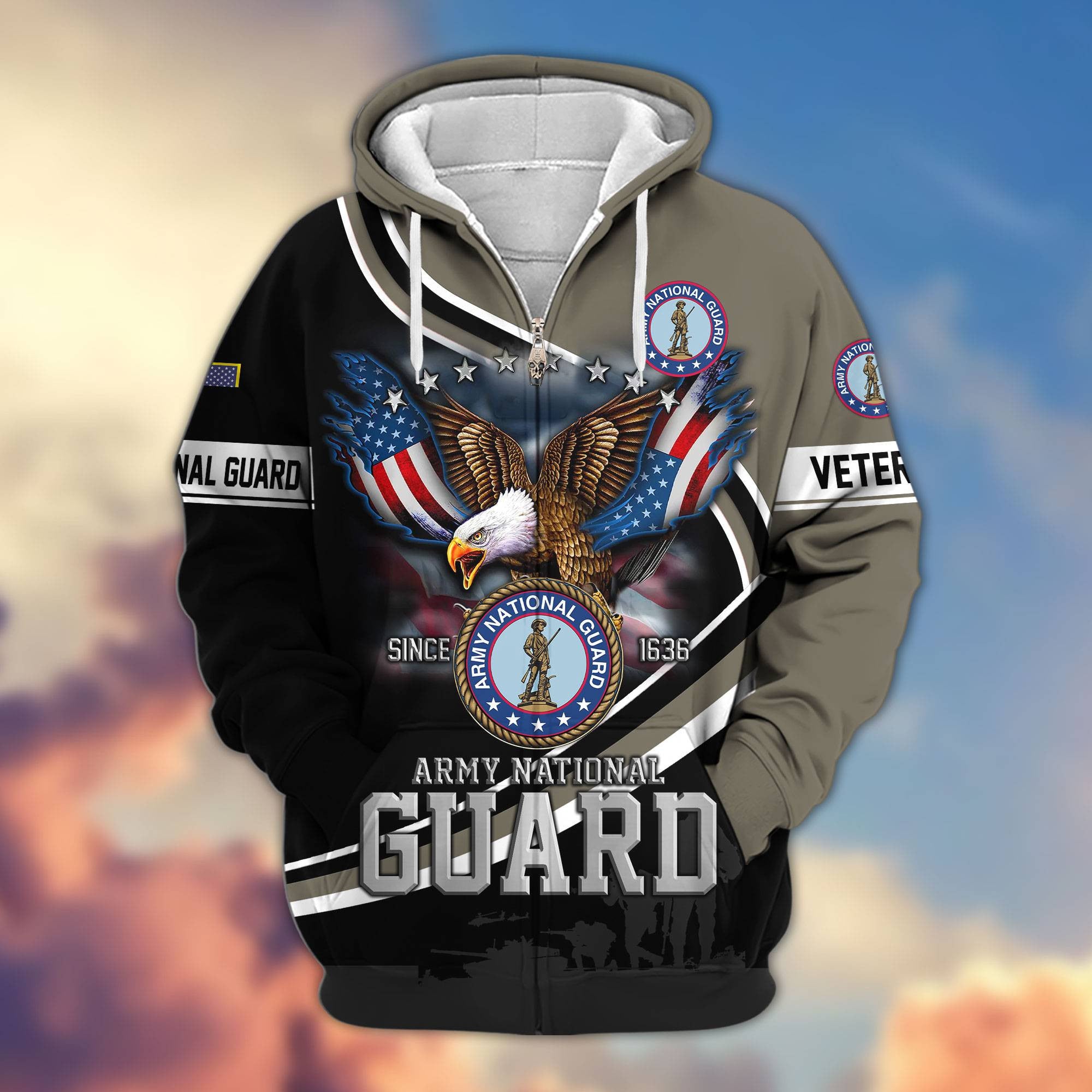 Premium US Veterans Zip Hoodie, Gifts For US Veterans
