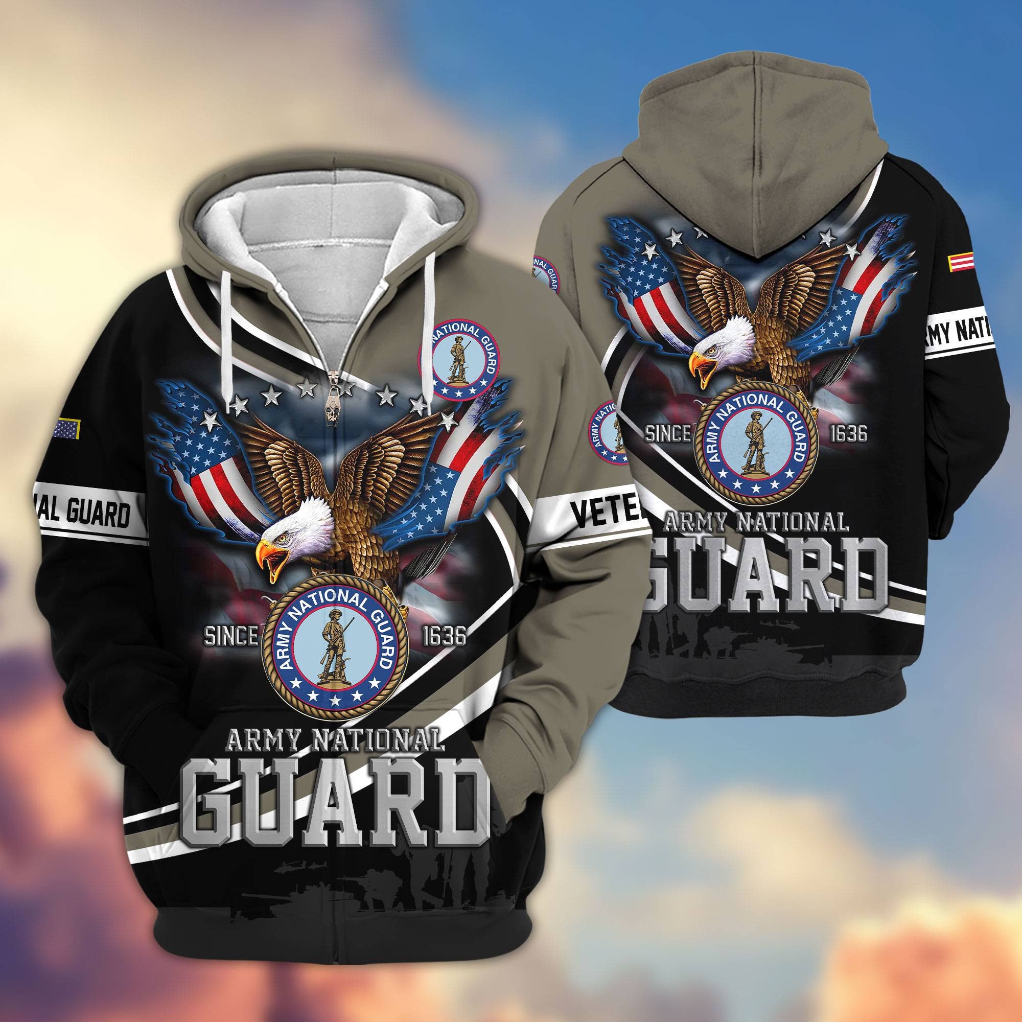 Premium US Veterans Zip Hoodie, Gifts For US Veterans