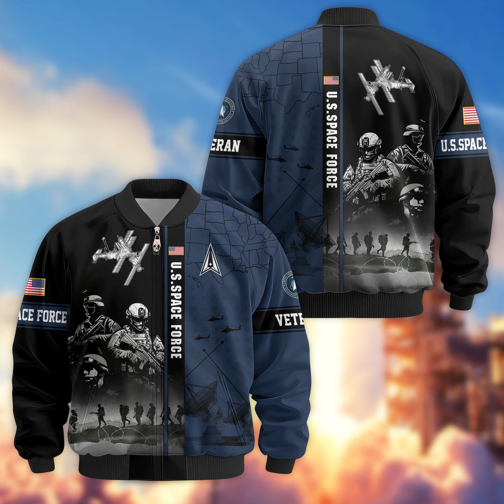 Premium US Veterans Bomber Jacket, Gifts For US Veterans, Gifts For Veterans Day