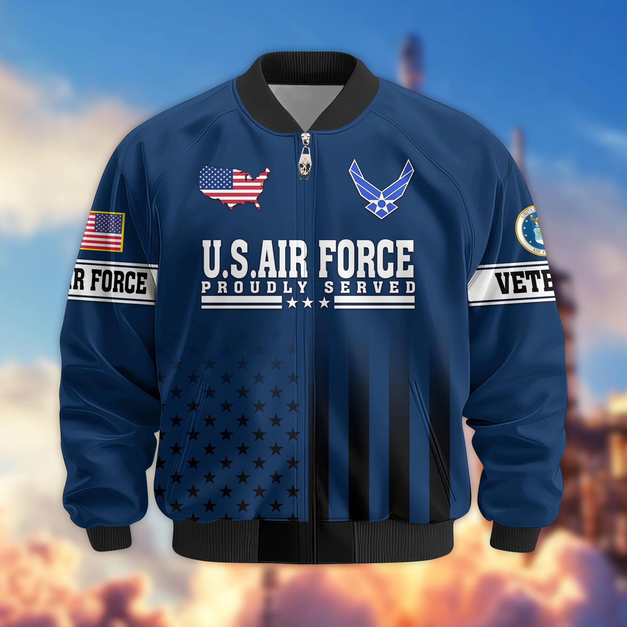 Premium US Veterans Bomber Jacket, Gifts For US Veterans