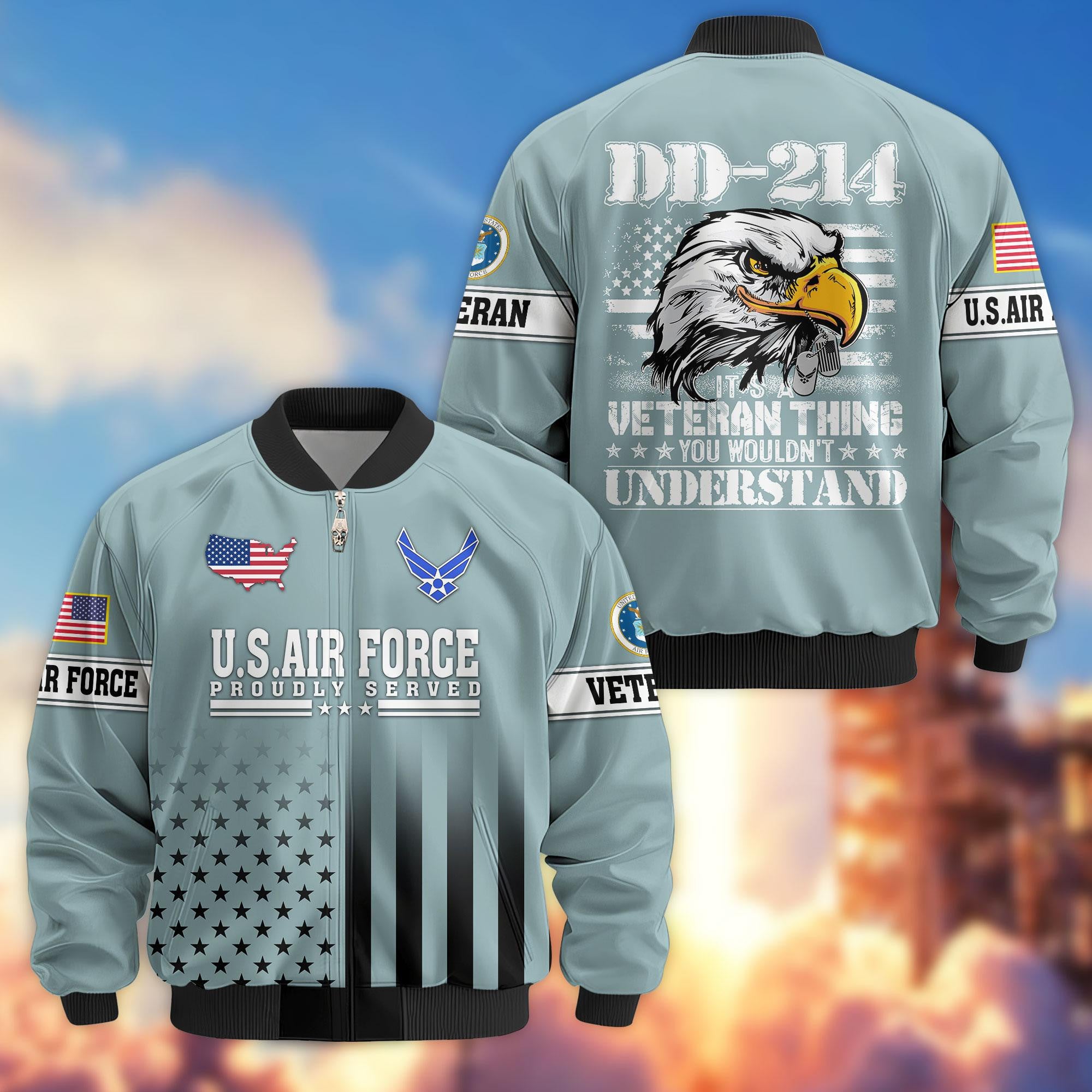 Premium US Veterans Bomber Jacket, Gifts For US Veterans