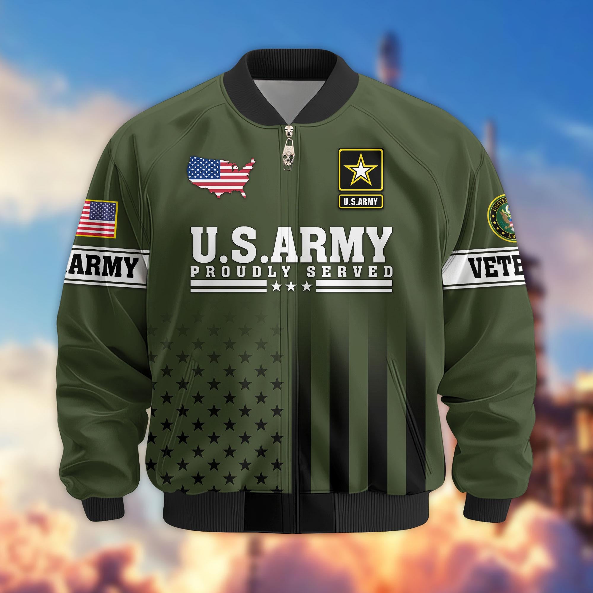 Premium US Veterans Bomber Jacket, Gifts For US Veterans