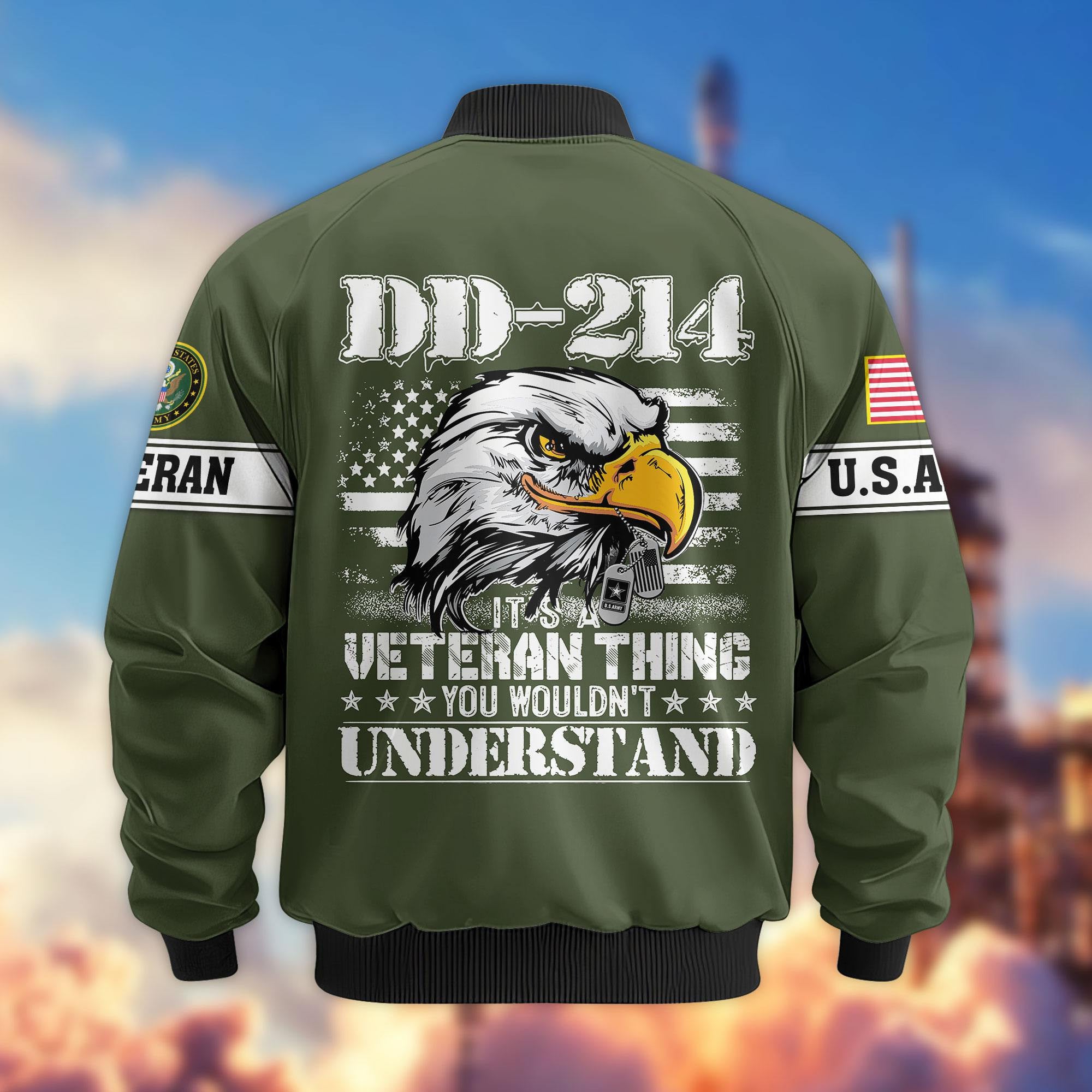 Premium US Veterans Bomber Jacket, Gifts For US Veterans