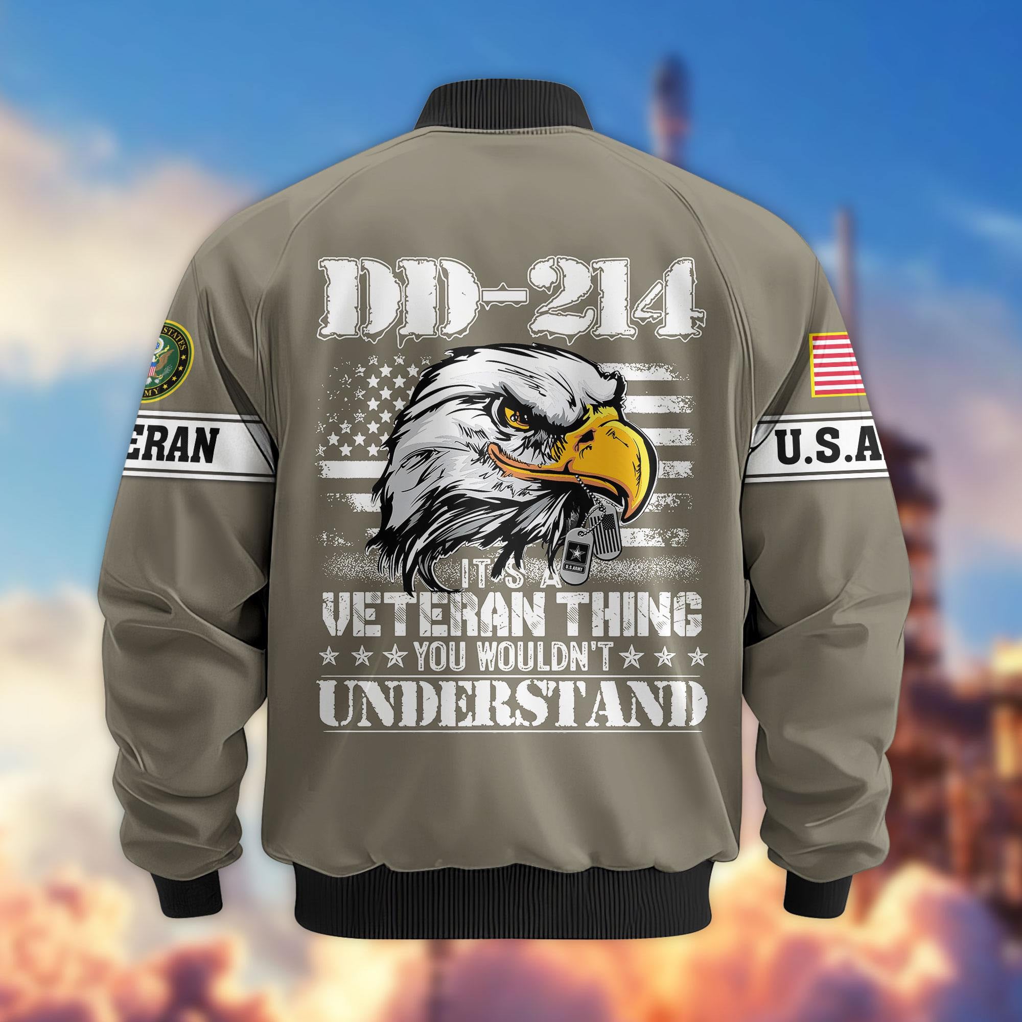 Premium US Veterans Bomber Jacket, Gifts For US Veterans