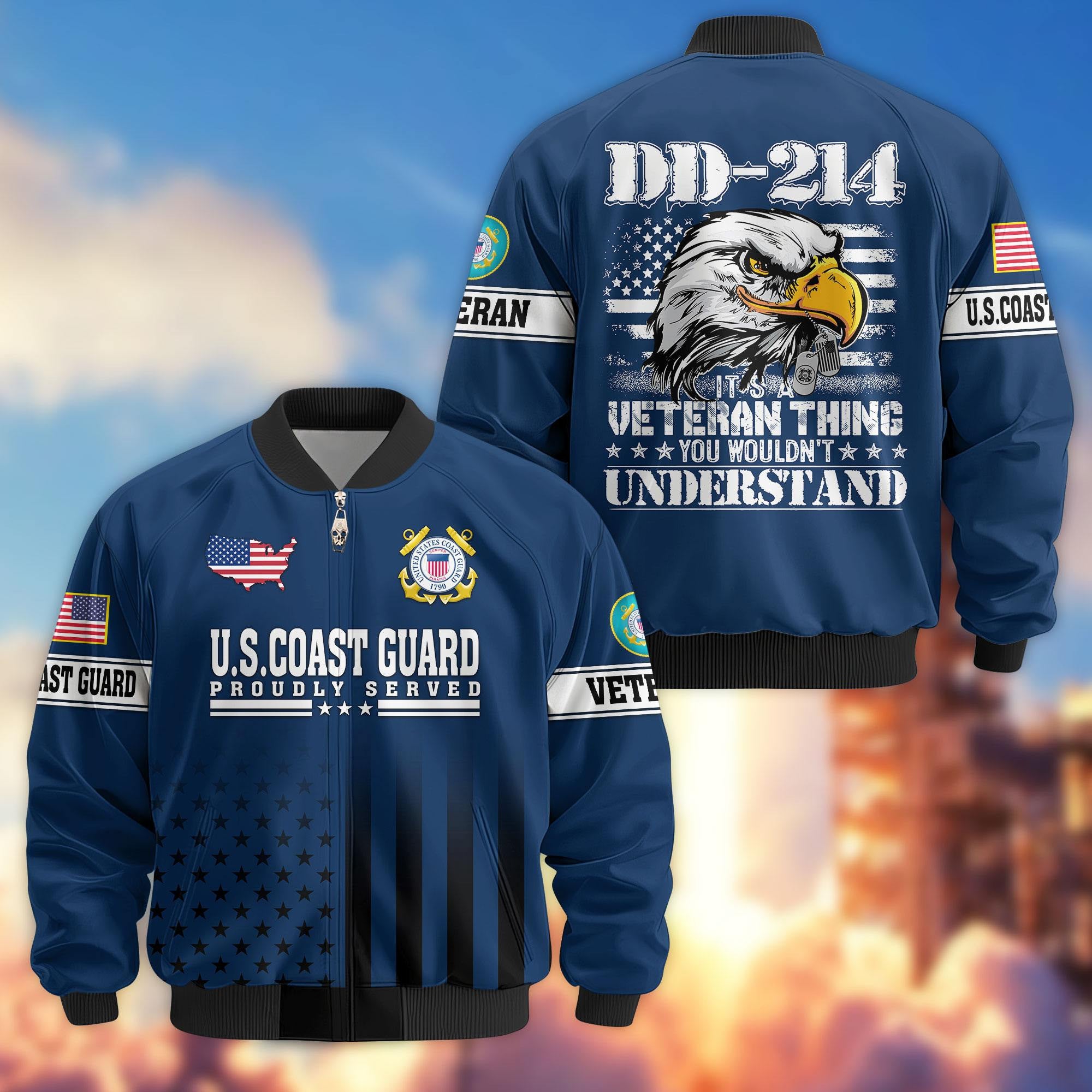 Premium US Veterans Bomber Jacket, Gifts For US Veterans