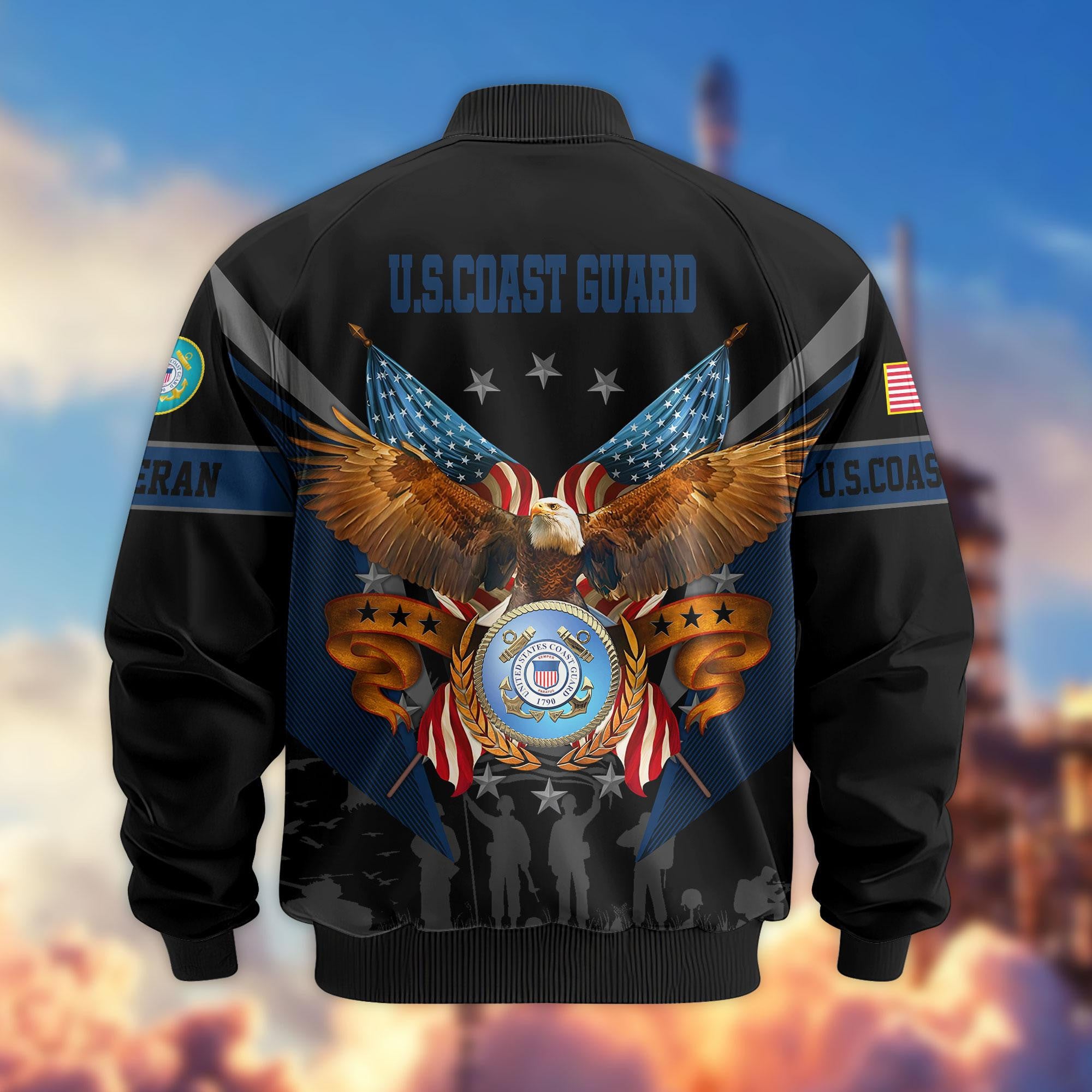 Premium US Veterans Bomber Jacket, Gifts For US Veterans