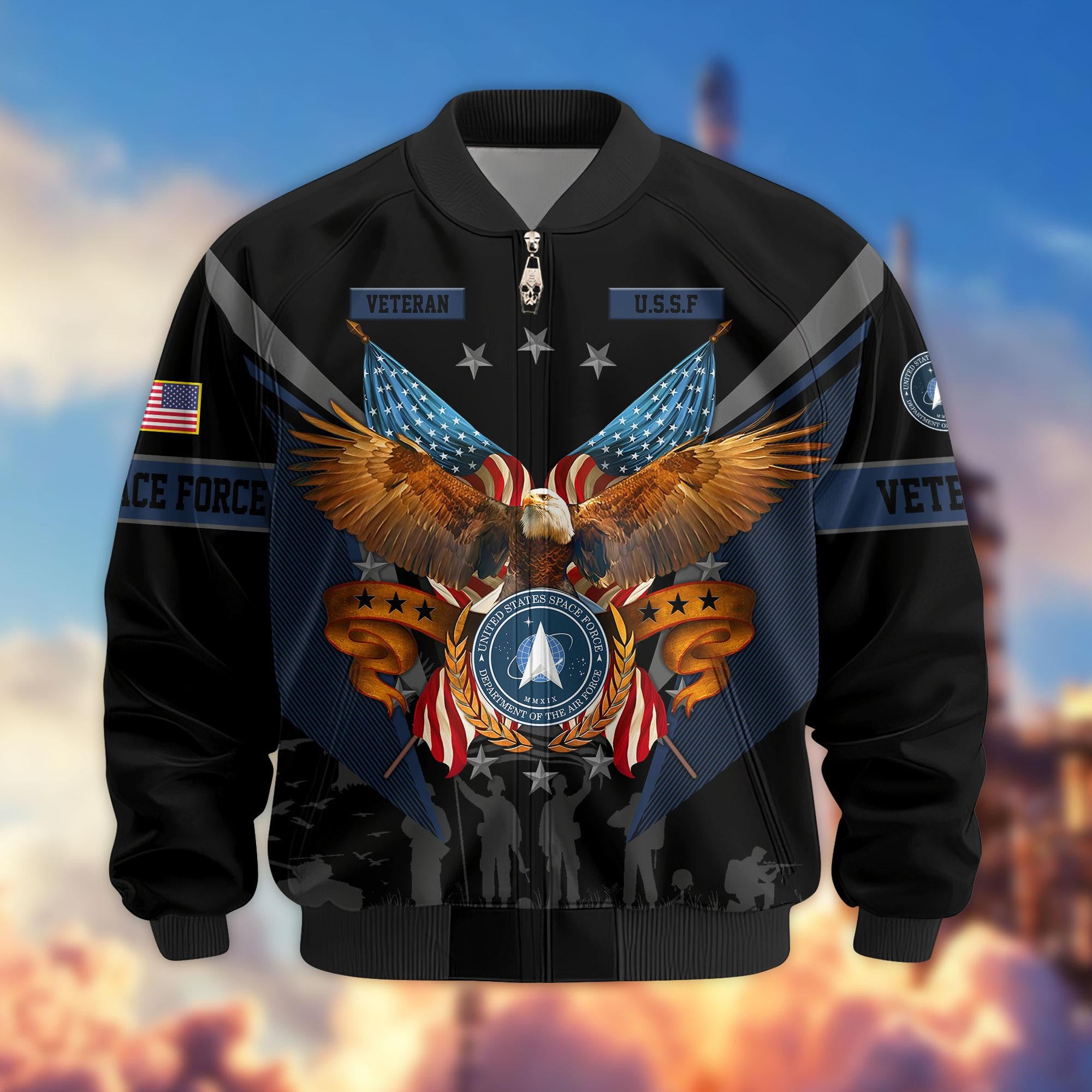 Premium US Veterans Bomber Jacket, Gifts For US Veterans