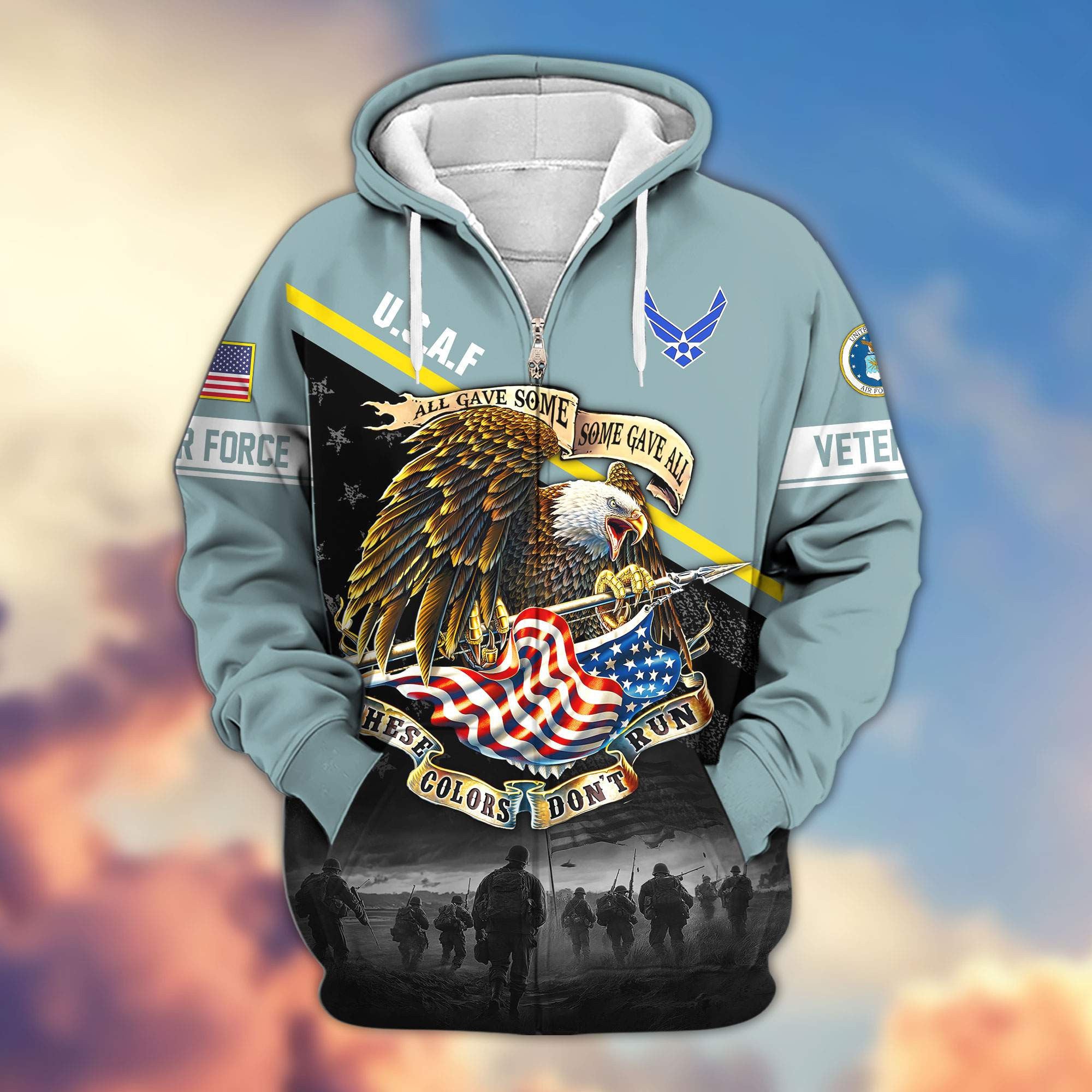 Premium US Veterans Zip Hoodie, Gifts For US Veterans