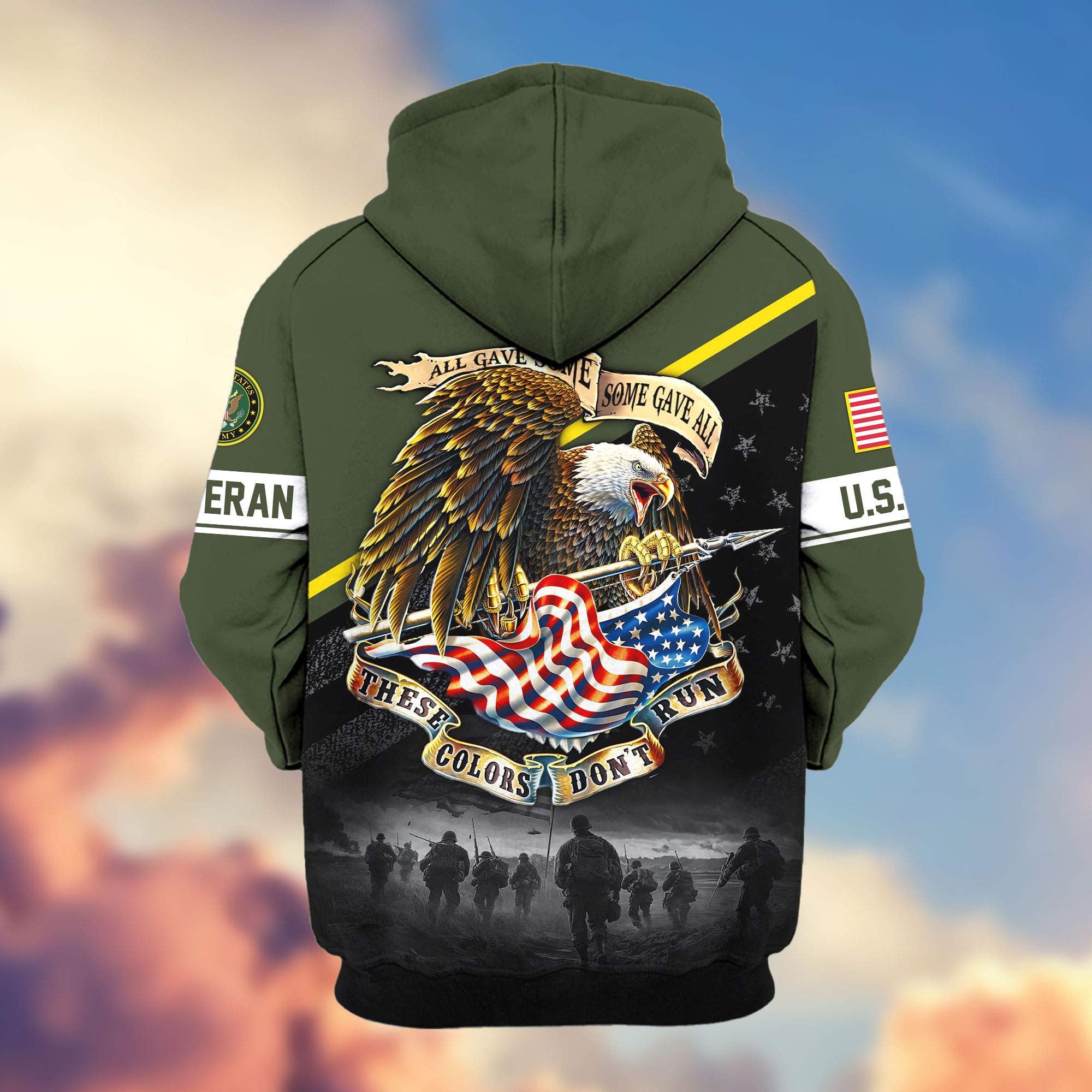 Premium US Veterans Zip Hoodie, Gifts For US Veterans