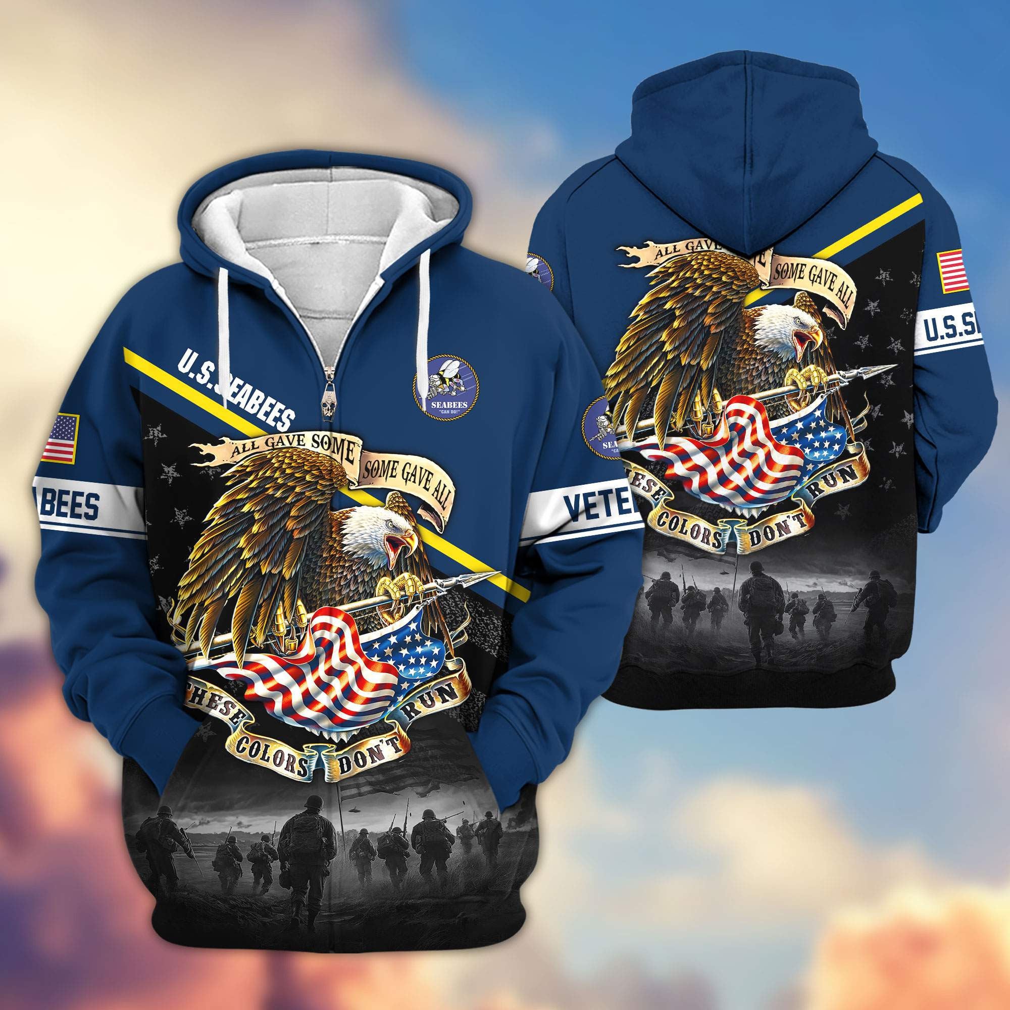 Premium US Veterans Zip Hoodie, Gifts For US Veterans