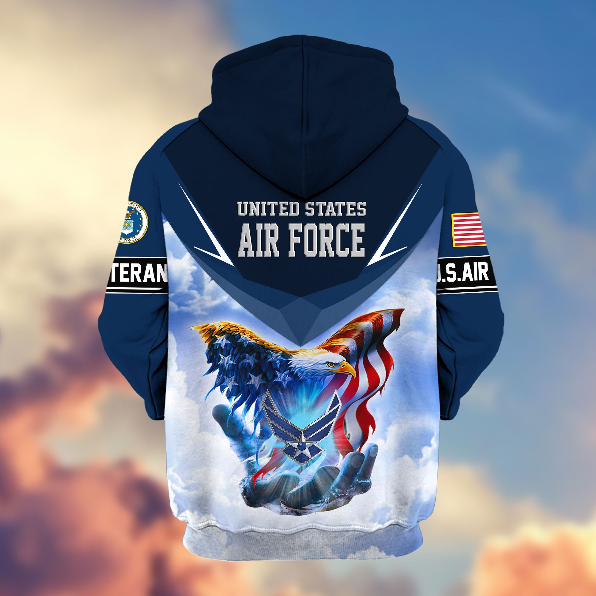 Premium US Veterans Zip Hoodie, Gifts For US Veterans