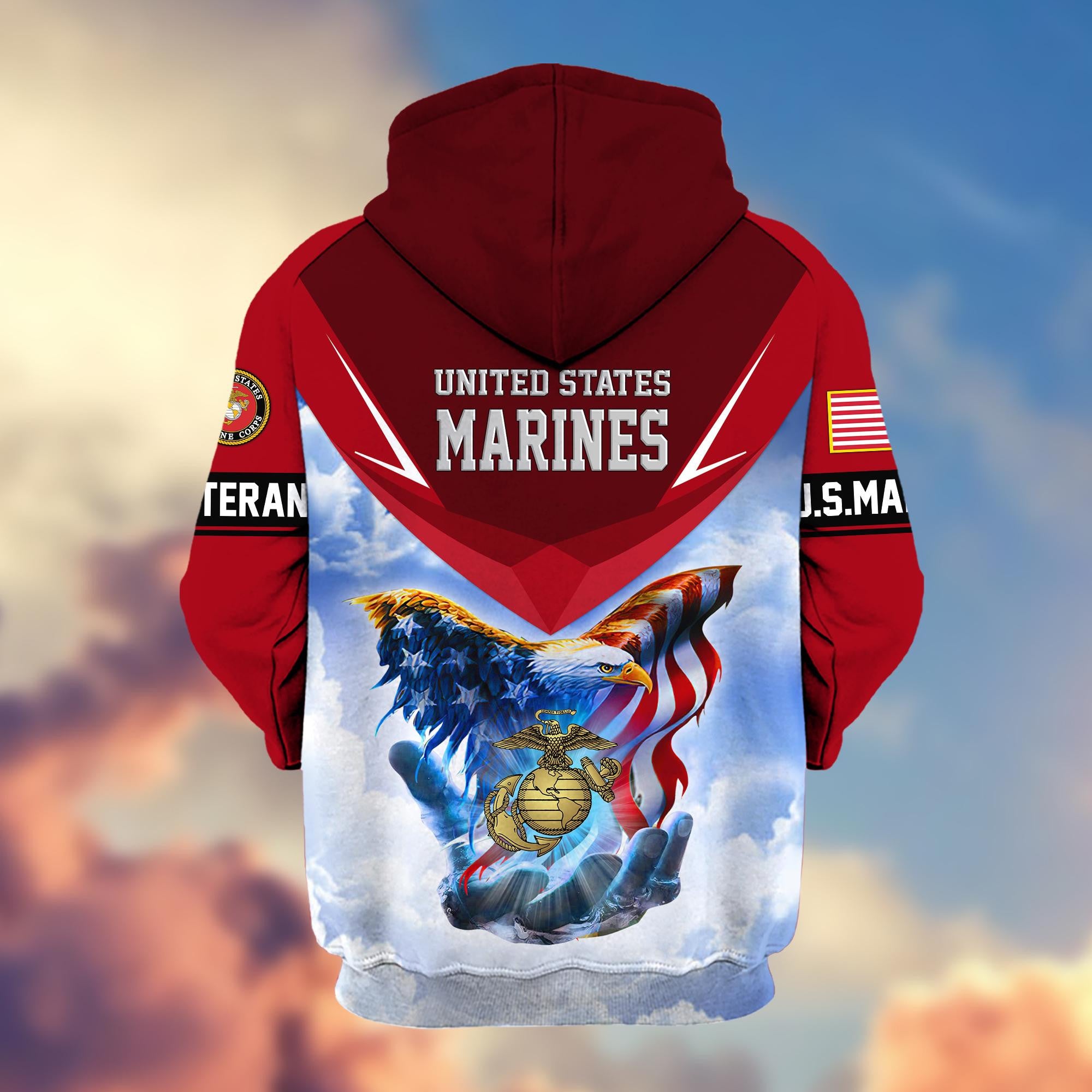 Premium US Veterans Zip Hoodie, Gifts For US Veterans