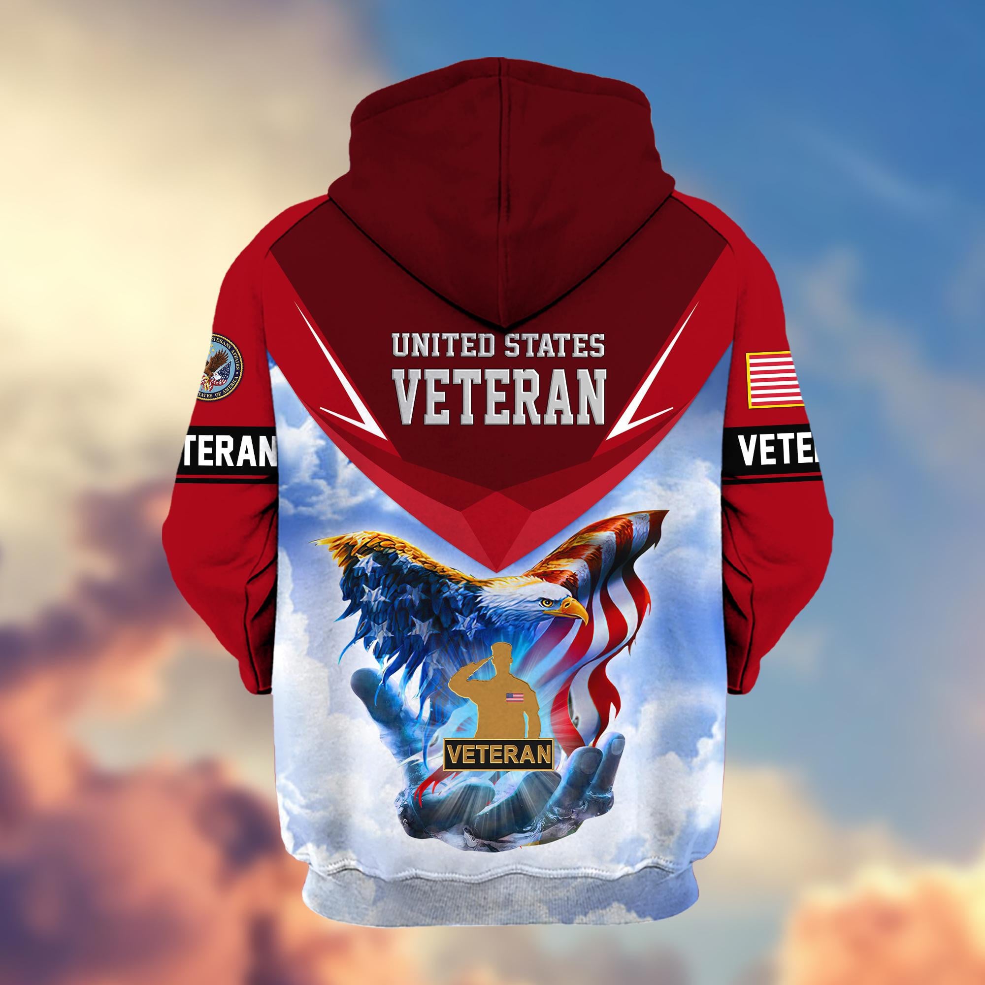 Premium US Veterans Zip Hoodie, Gifts For US Veterans