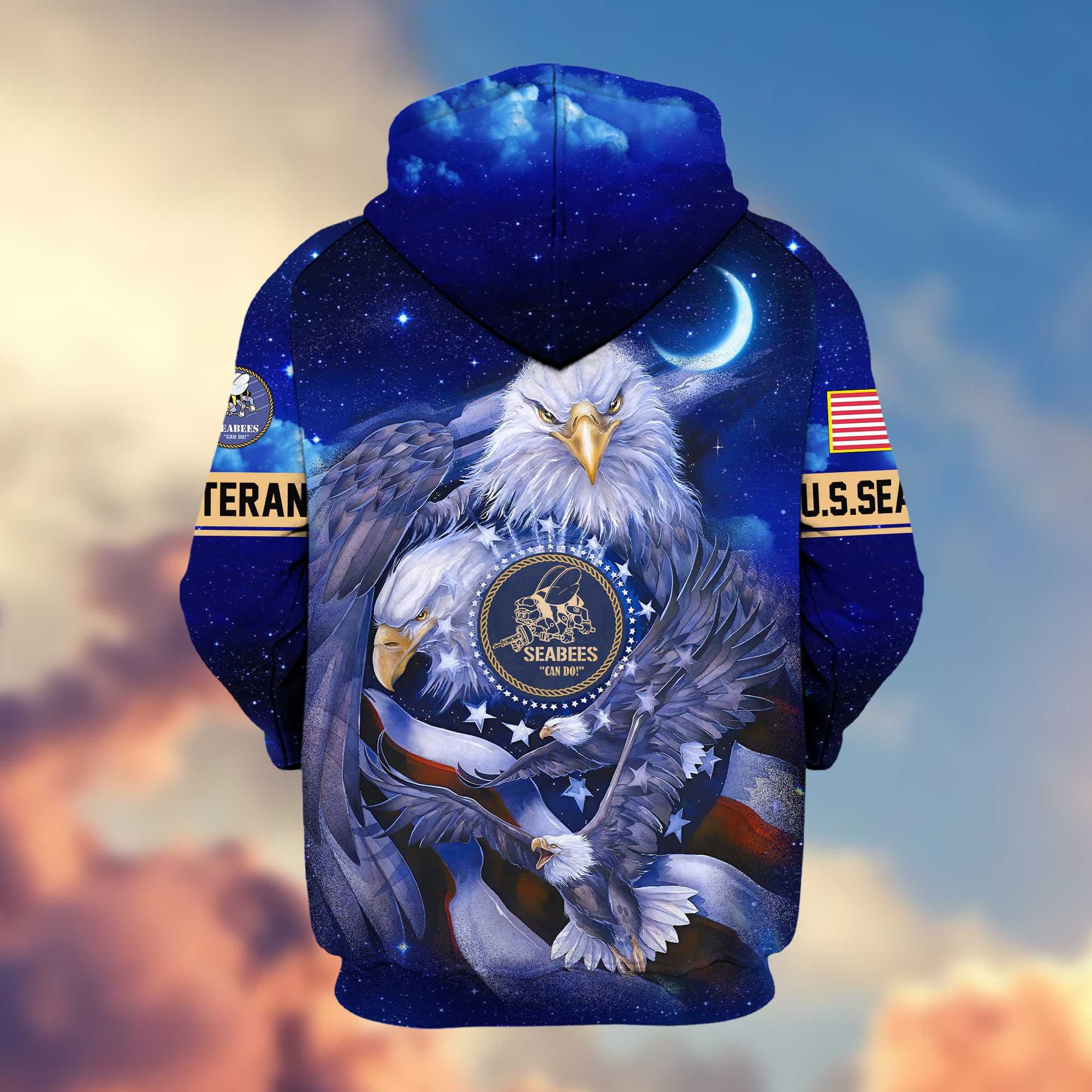 Premium US Veterans Zip Hoodie, Gifts For US Veterans