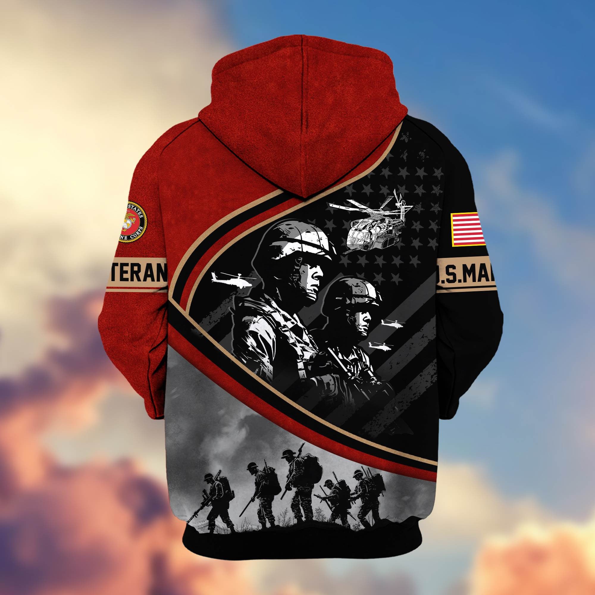 Premium Honoring All Who Served US Veterans Zip Hoodie, Gifts For US Veterans
