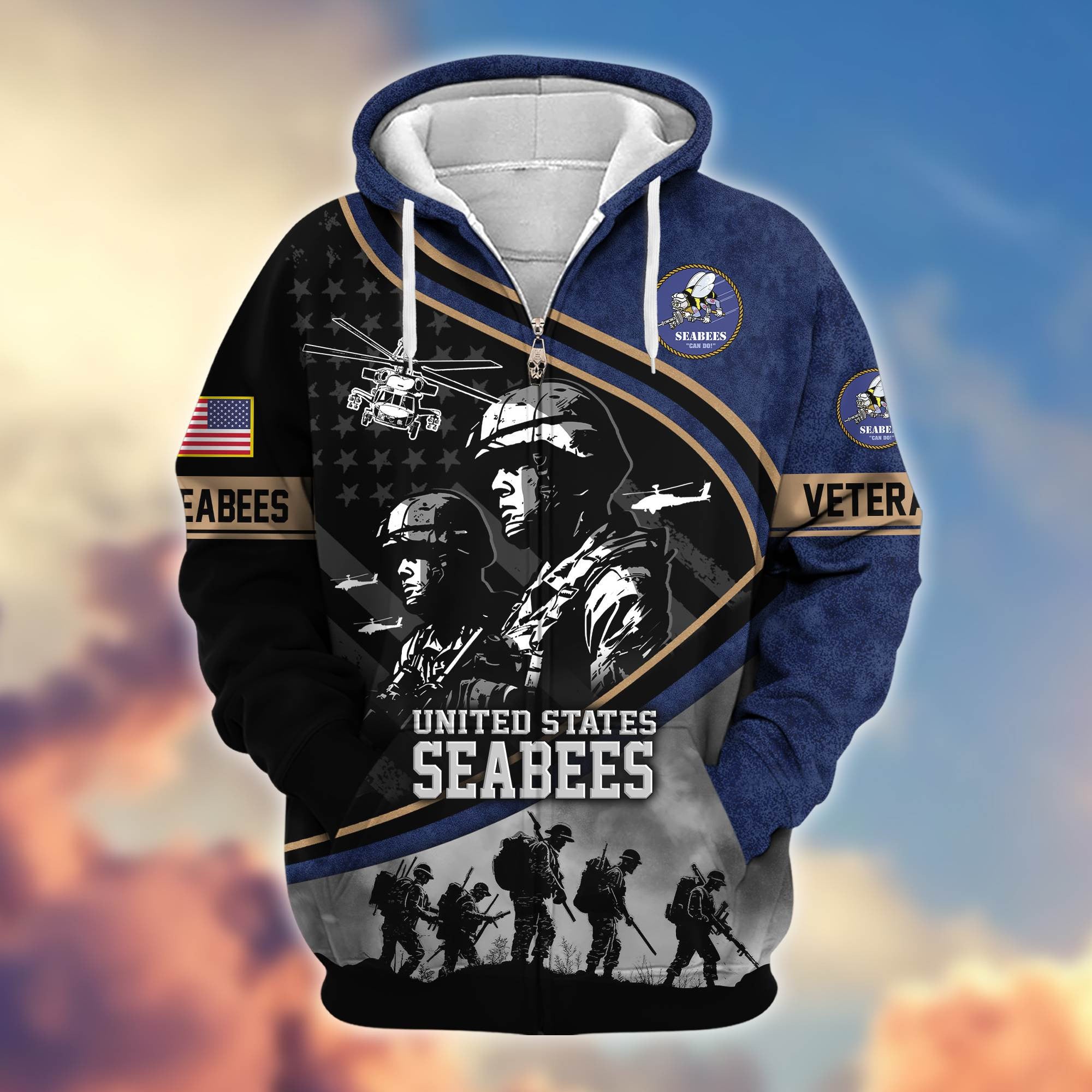 Premium Honoring All Who Served US Veterans Zip Hoodie, Gifts For US Veterans