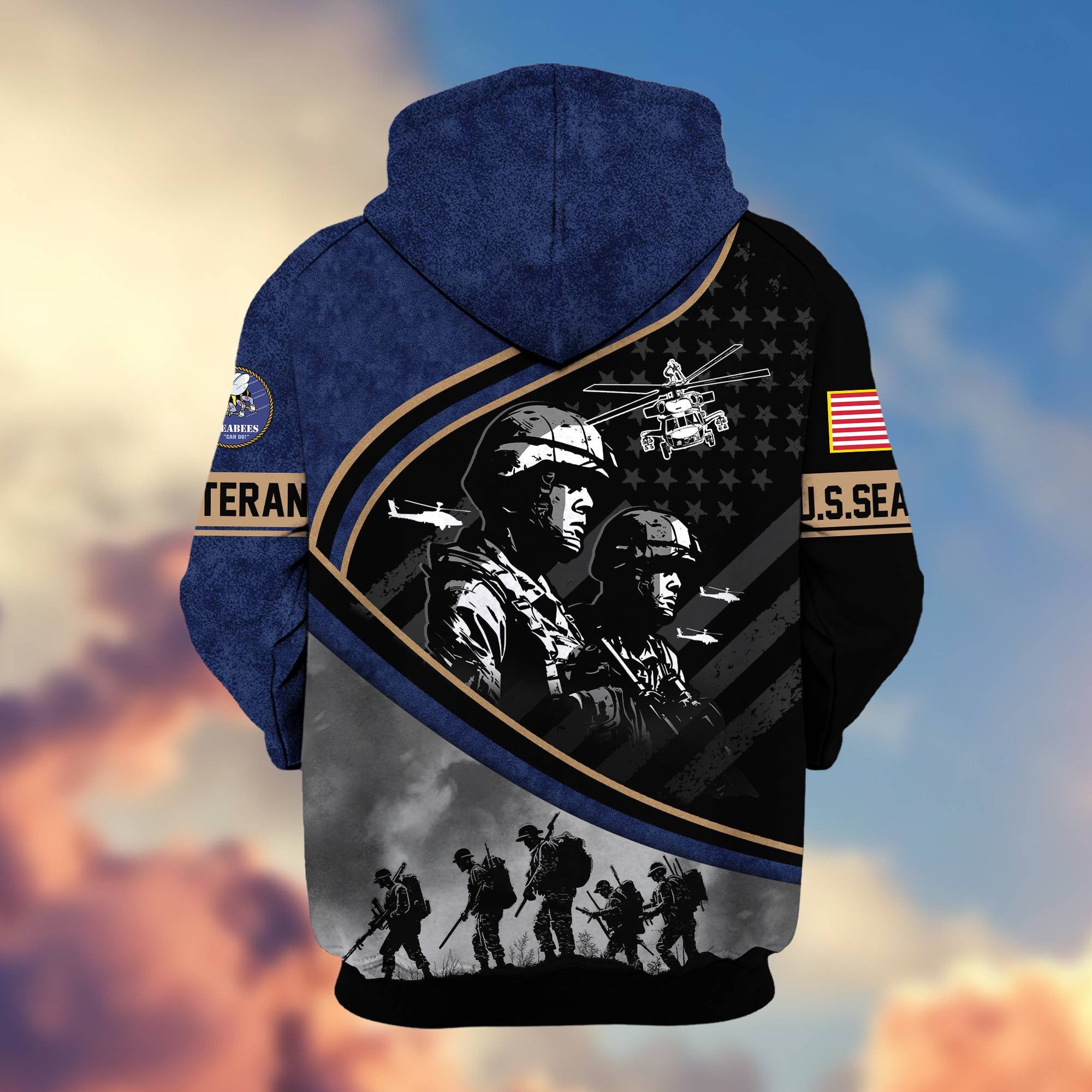 Premium Honoring All Who Served US Veterans Zip Hoodie, Gifts For US Veterans