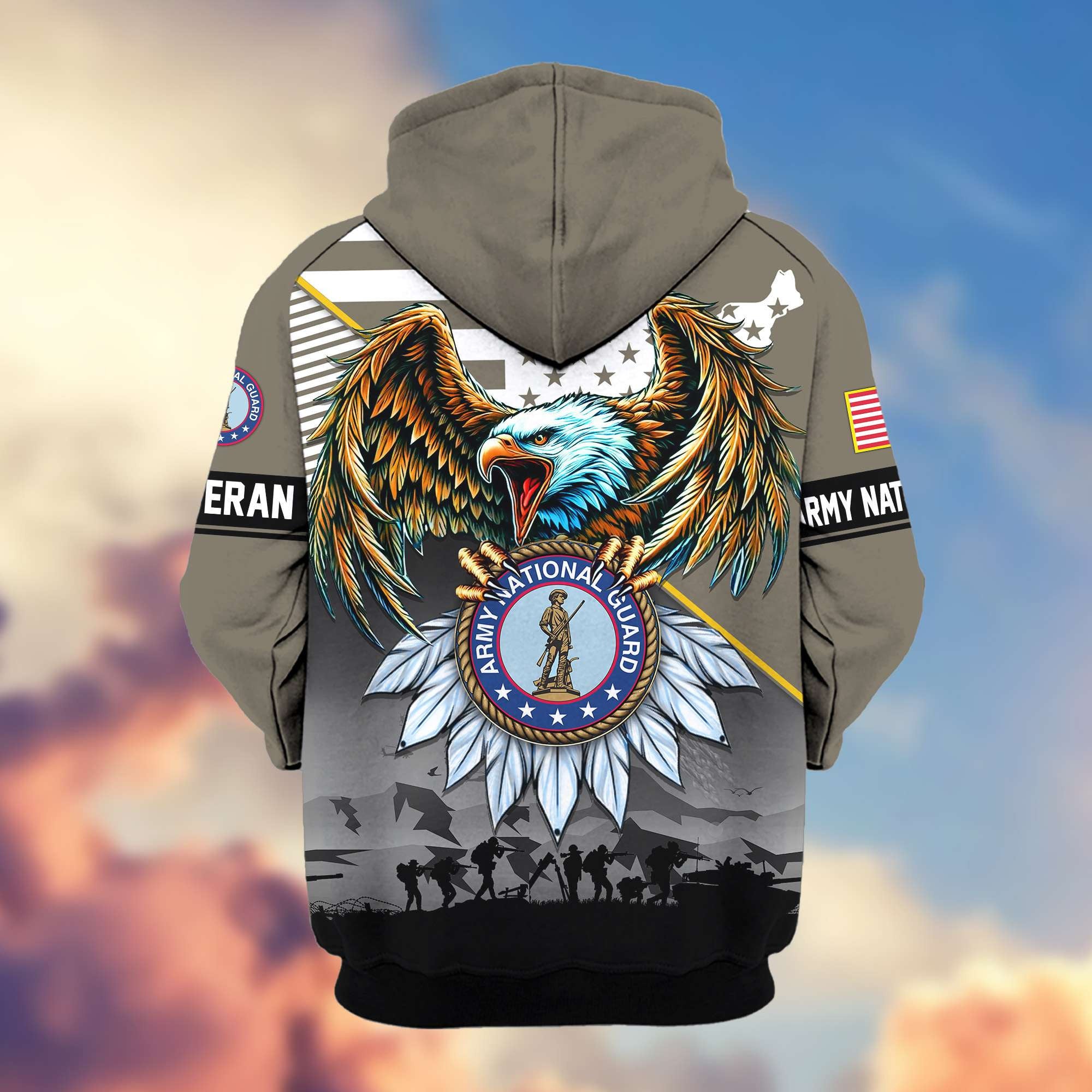 Premium Proudly Served US Veterans Zip Hoodie, Gifts For US Veterans