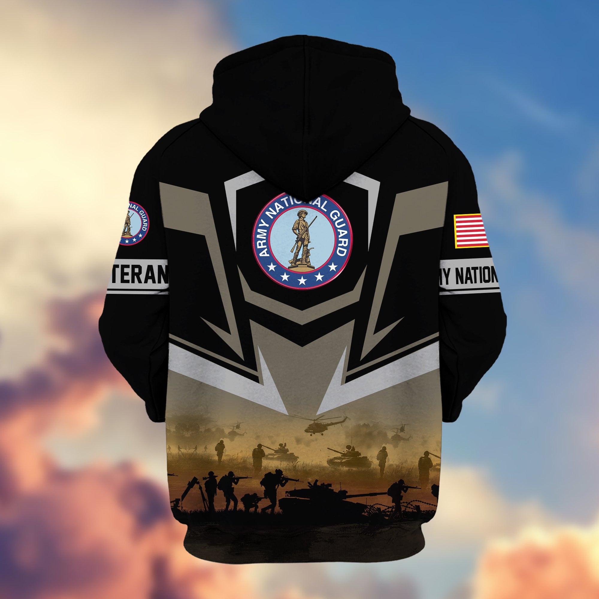 Premium Proudly Served US Veterans Zip Hoodie, Gifts For US Veterans