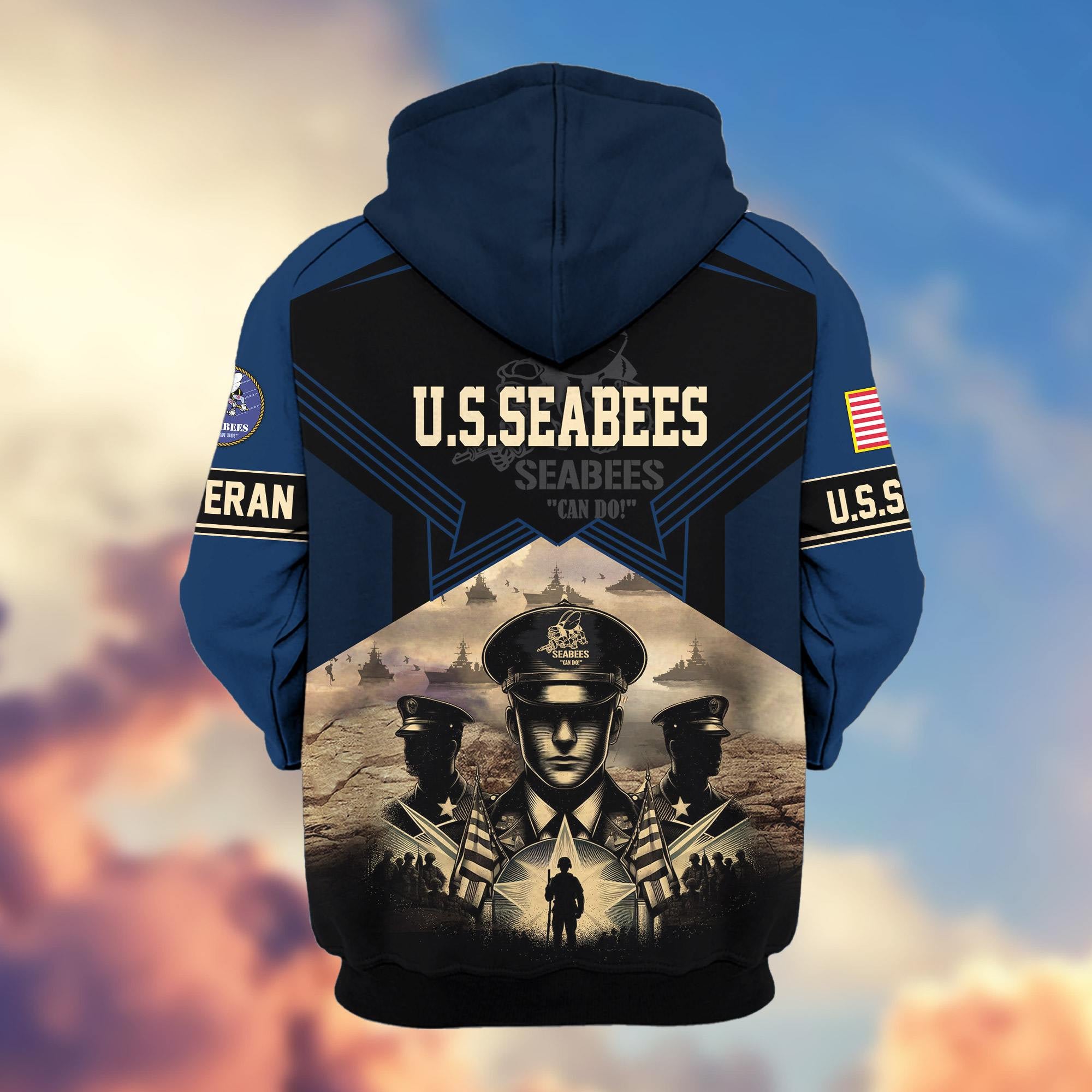 Premium Proudly Served US Veterans Zip Hoodie, Gifts For US Veterans