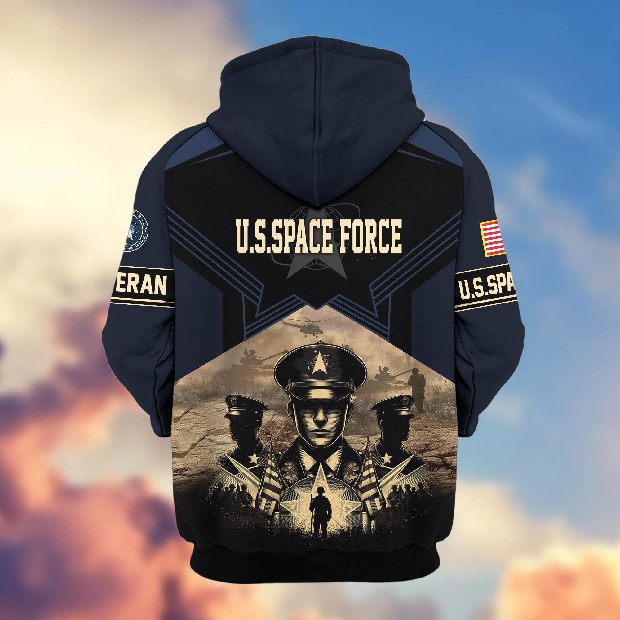 Premium Proudly Served US Veterans Zip Hoodie, Gifts For US Veterans