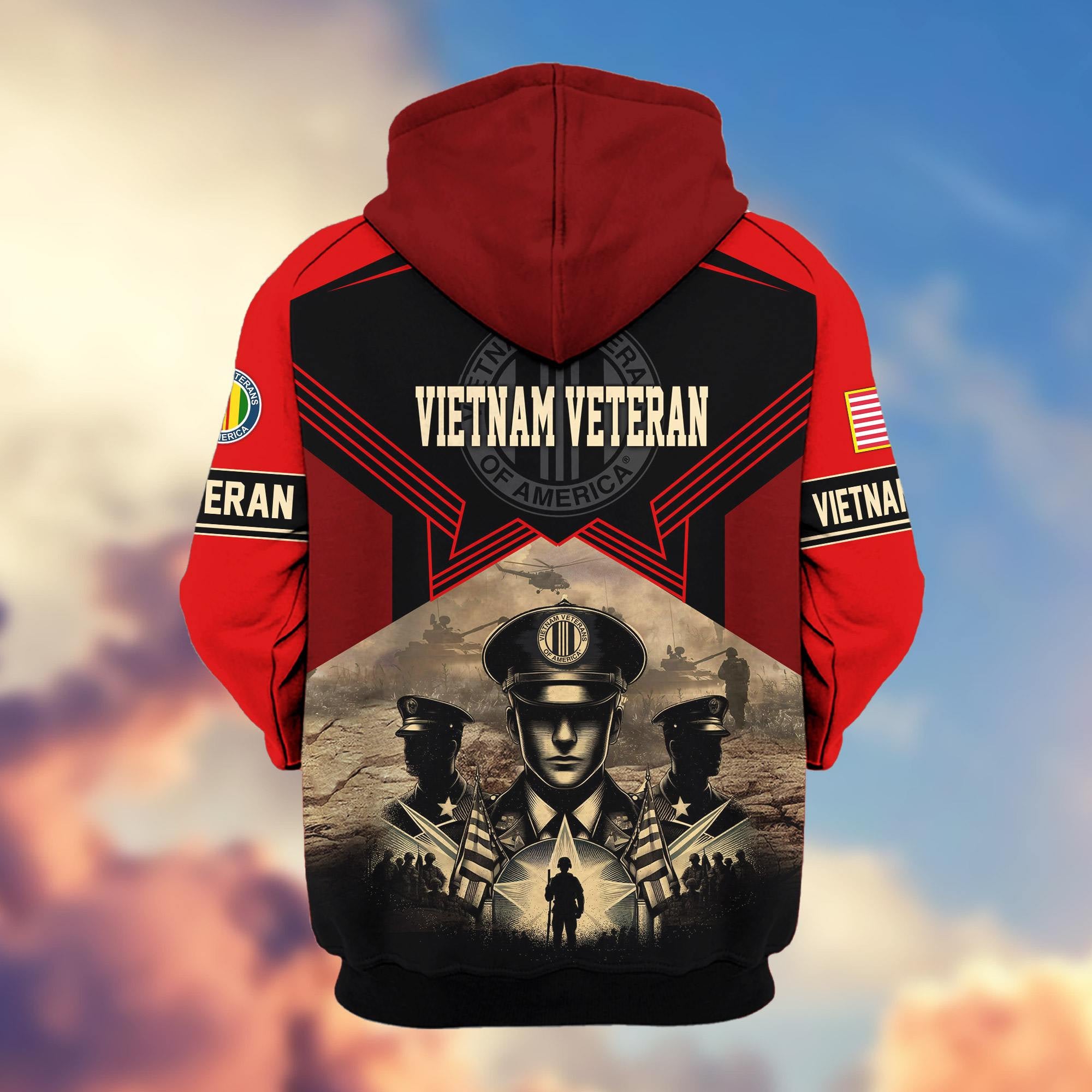 Premium Proudly Served US Veterans Zip Hoodie, Gifts For US Veterans