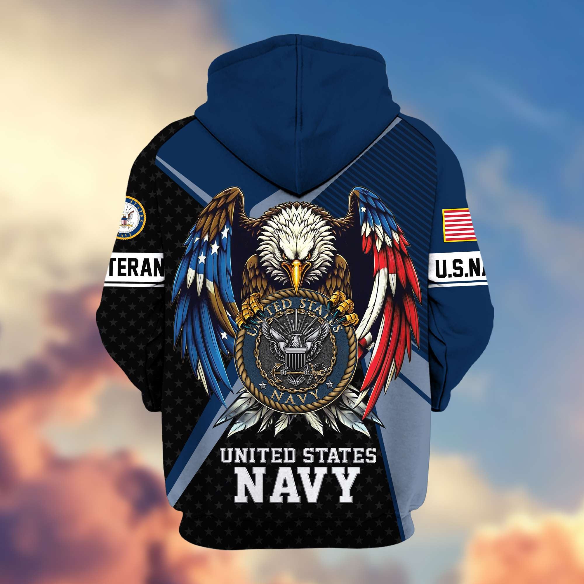 Premium US Veterans Zip Hoodie, Gifts For US Veterans