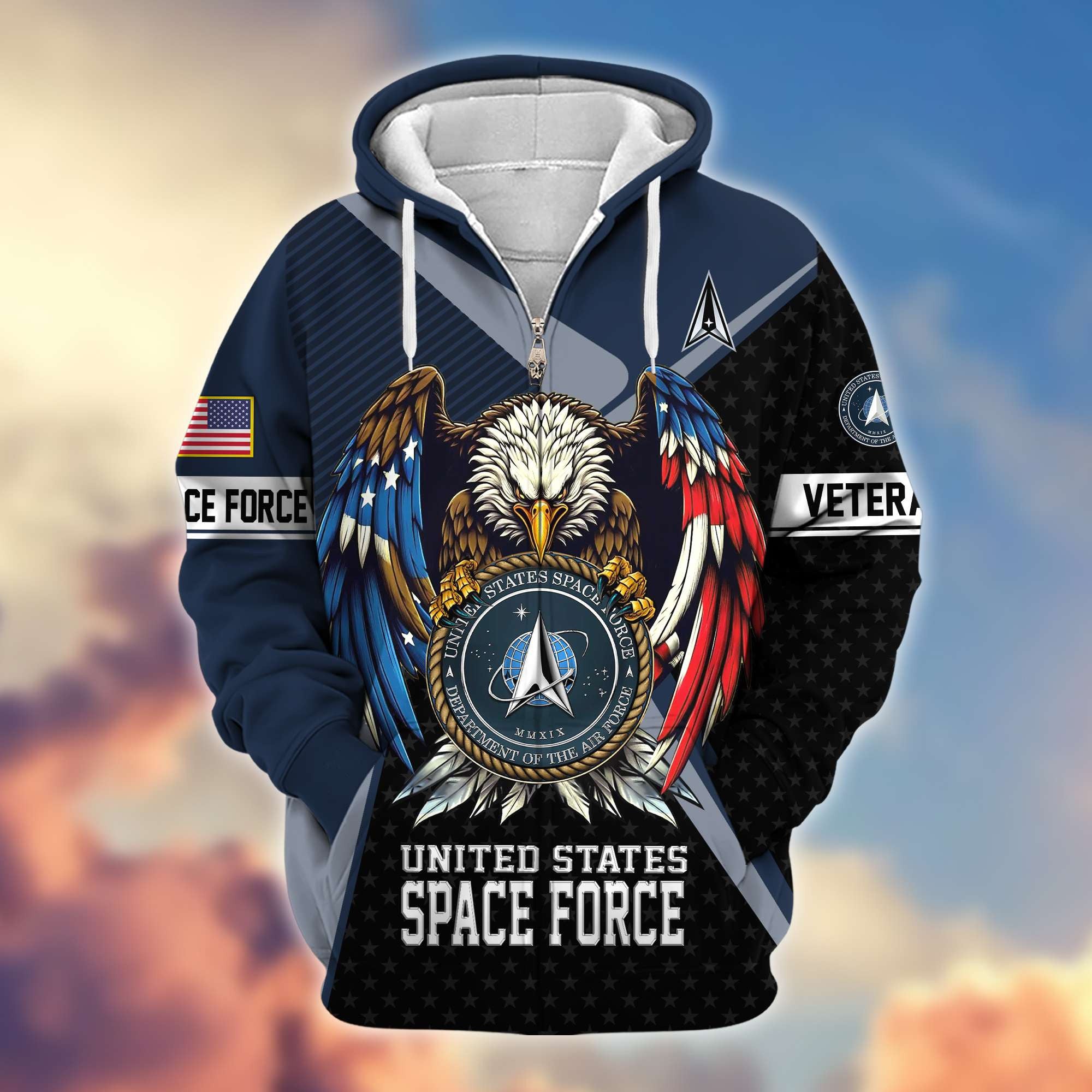 Premium US Veterans Zip Hoodie, Gifts For US Veterans