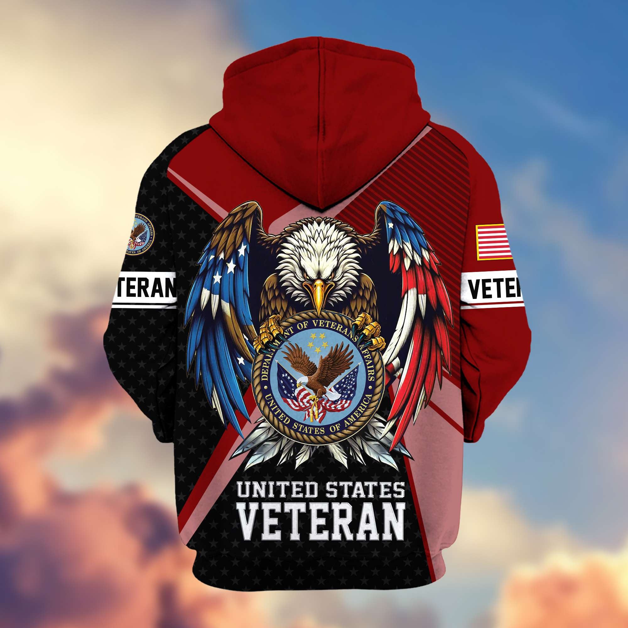 Premium US Veterans Zip Hoodie, Gifts For US Veterans